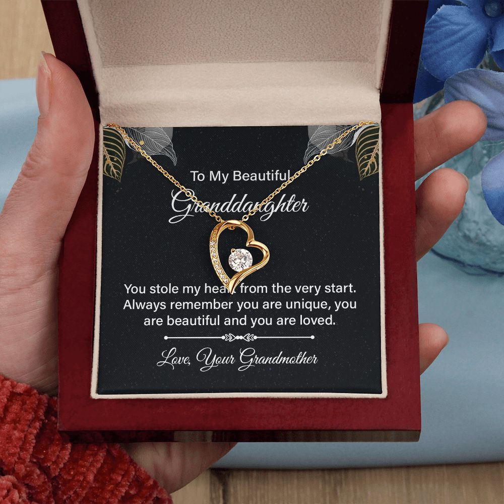 Heart Necklace Gift for Granddaughter - Elegant Jewelry from Grandma | Perfect for Birthdays, Graduation & Special Occasions