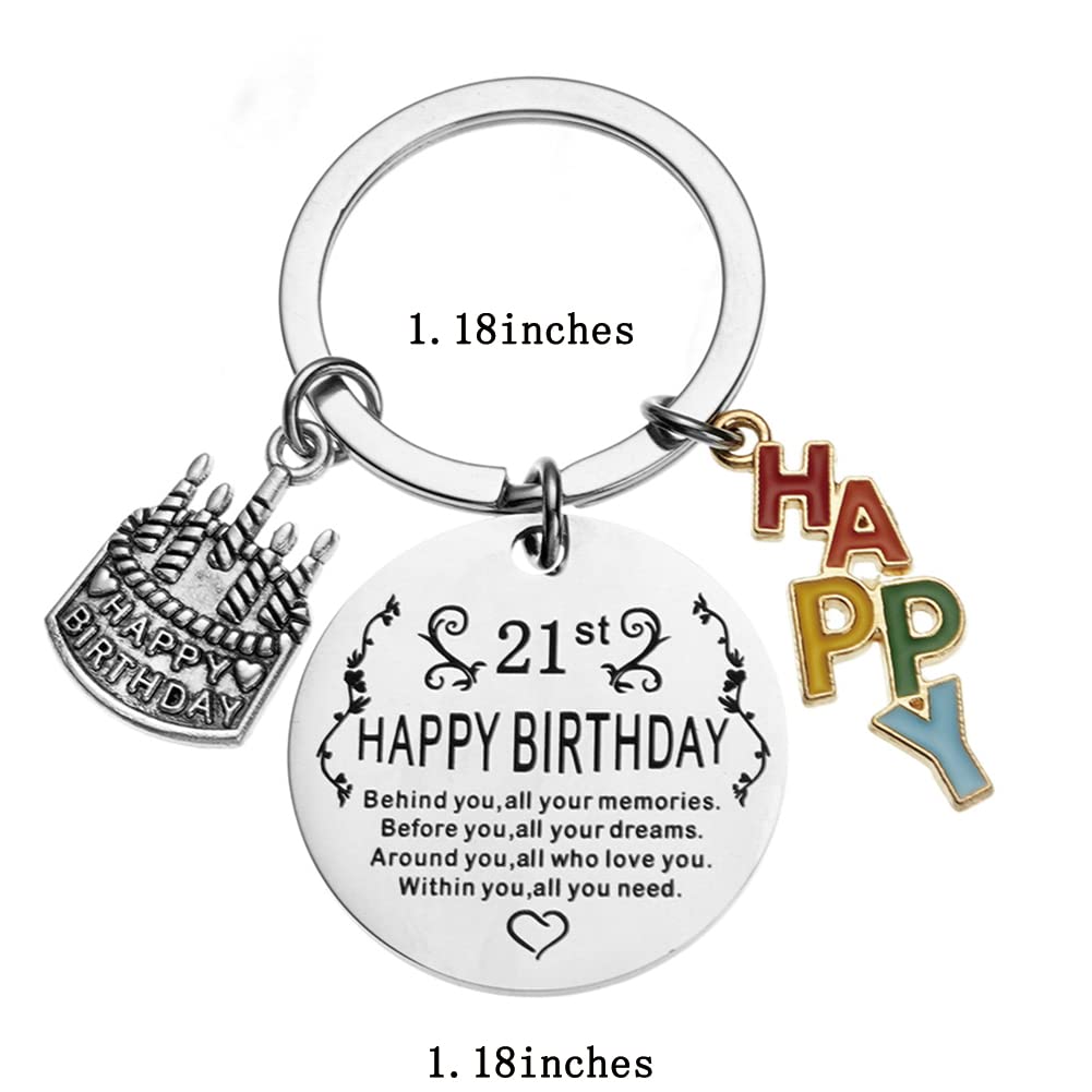 ZAHSY 21st Birthday Keychain Gift for Women & Men - Personalized 21 Year Old Birthday Present for Her, Daughter, Son or Him - Perfect Key Ring for 21st Birthday Celebrations, Graduation & Special Milestones