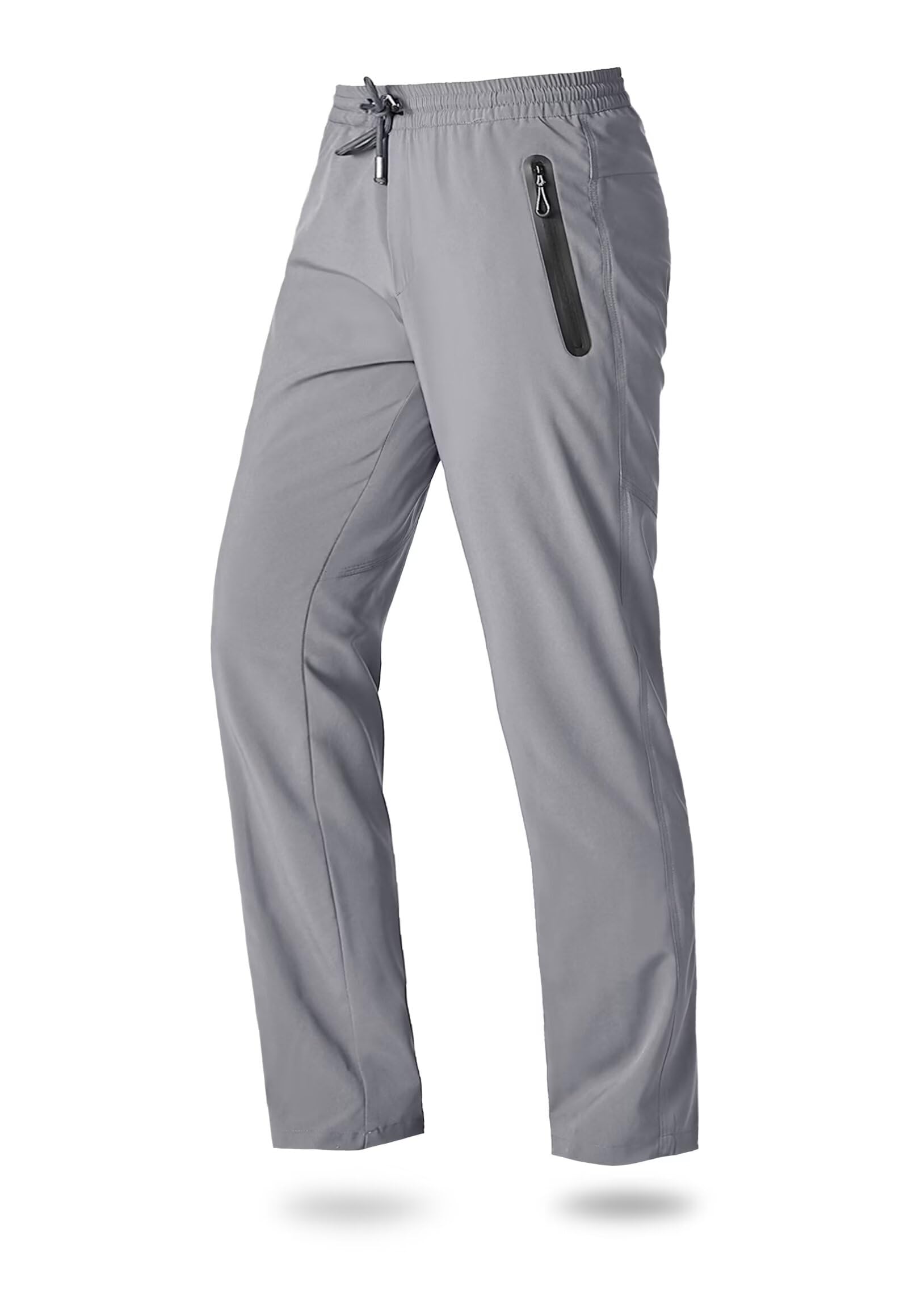 Men's Lightweight Quick-Dry Joggers - Athletic Casual Sweatpants with Pockets & Elastic Waist for Running, Hiking, Gym Workouts & Lounge Wear