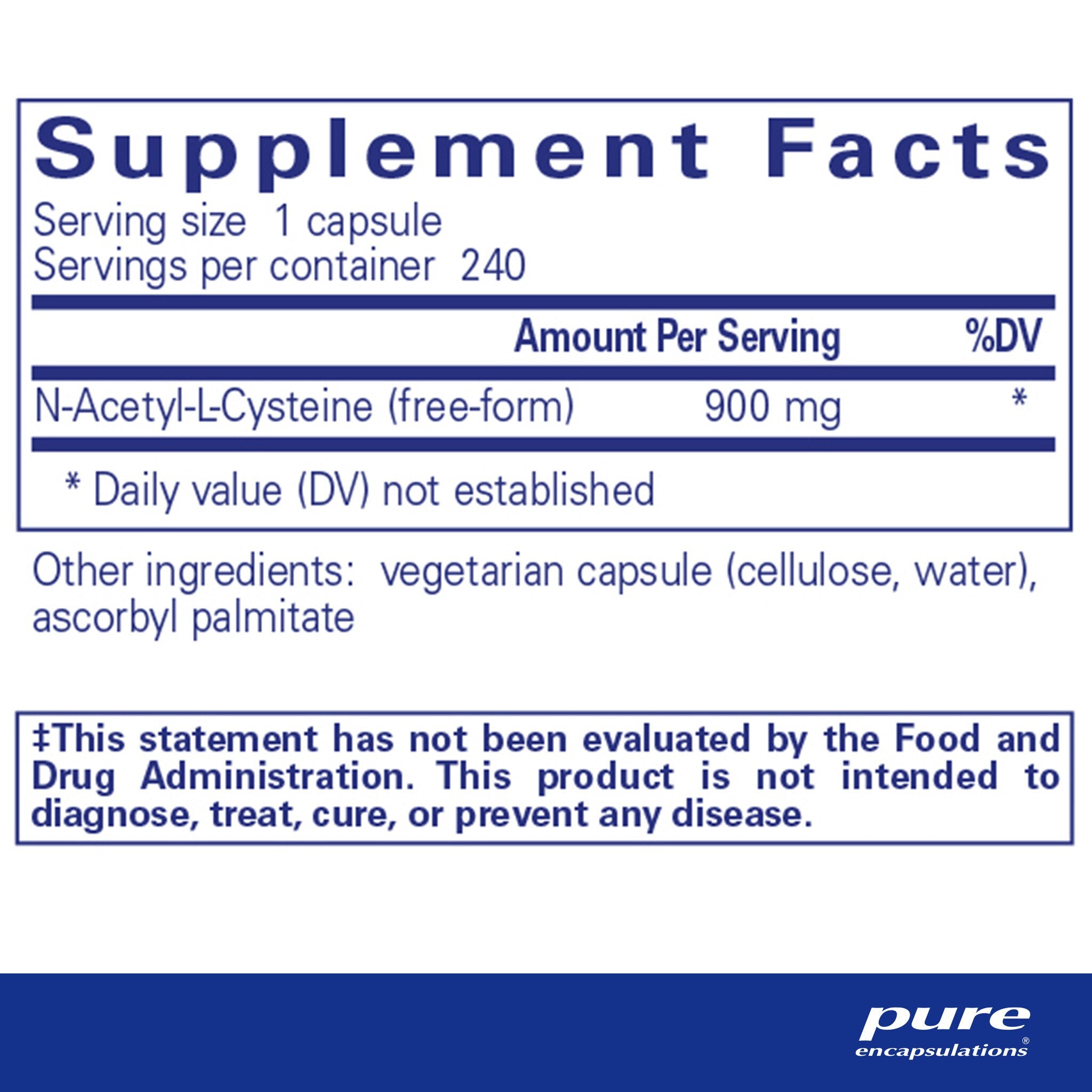 Pure Encapsulations NAC (N-Acetyl L-Cysteine) 900mg Supplement - Supports Liver Detox & Respiratory Health | Antioxidant for Immune Support & Cellular Protection