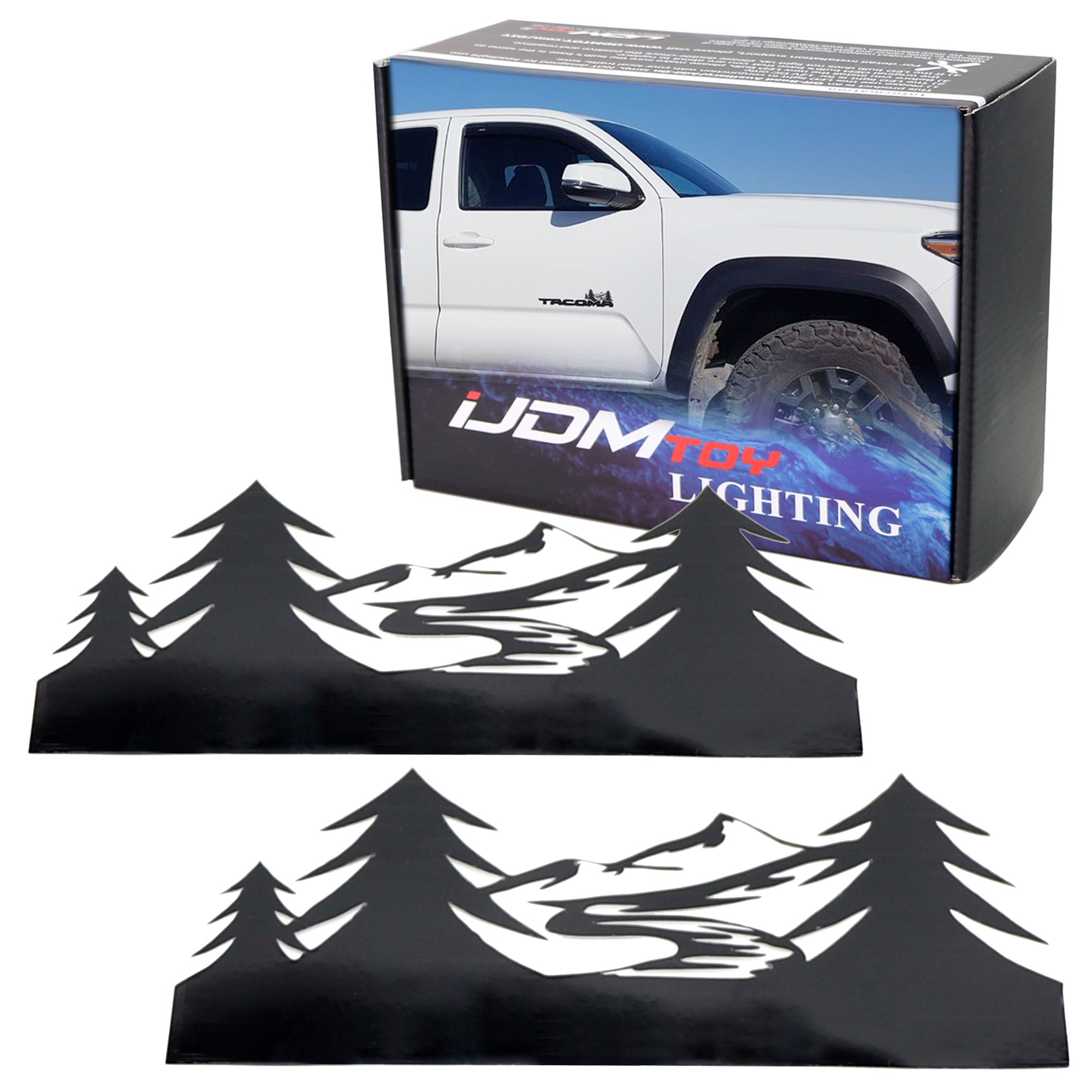Black Mountain Trail Team Fender Decals (2-Pack) for Toyota Tacoma Tundra 4Runner FJ - Off-Road Adventure Stickers for Truck & SUV Customization
