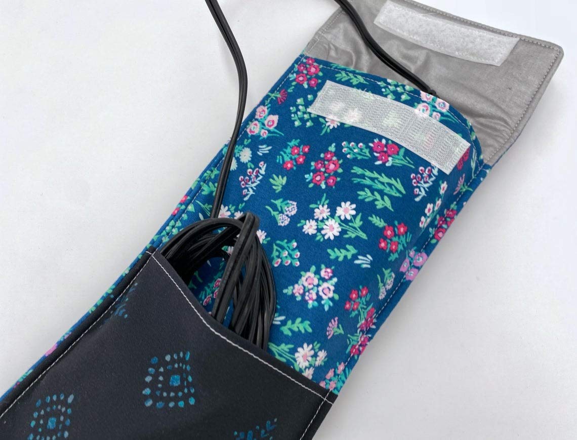 Heat Resistant Curling Iron Holder & Flat Iron Case - Aquarelle Floral Design for Hair Styling Tools | Perfect for Travel, Salon, and Home Use