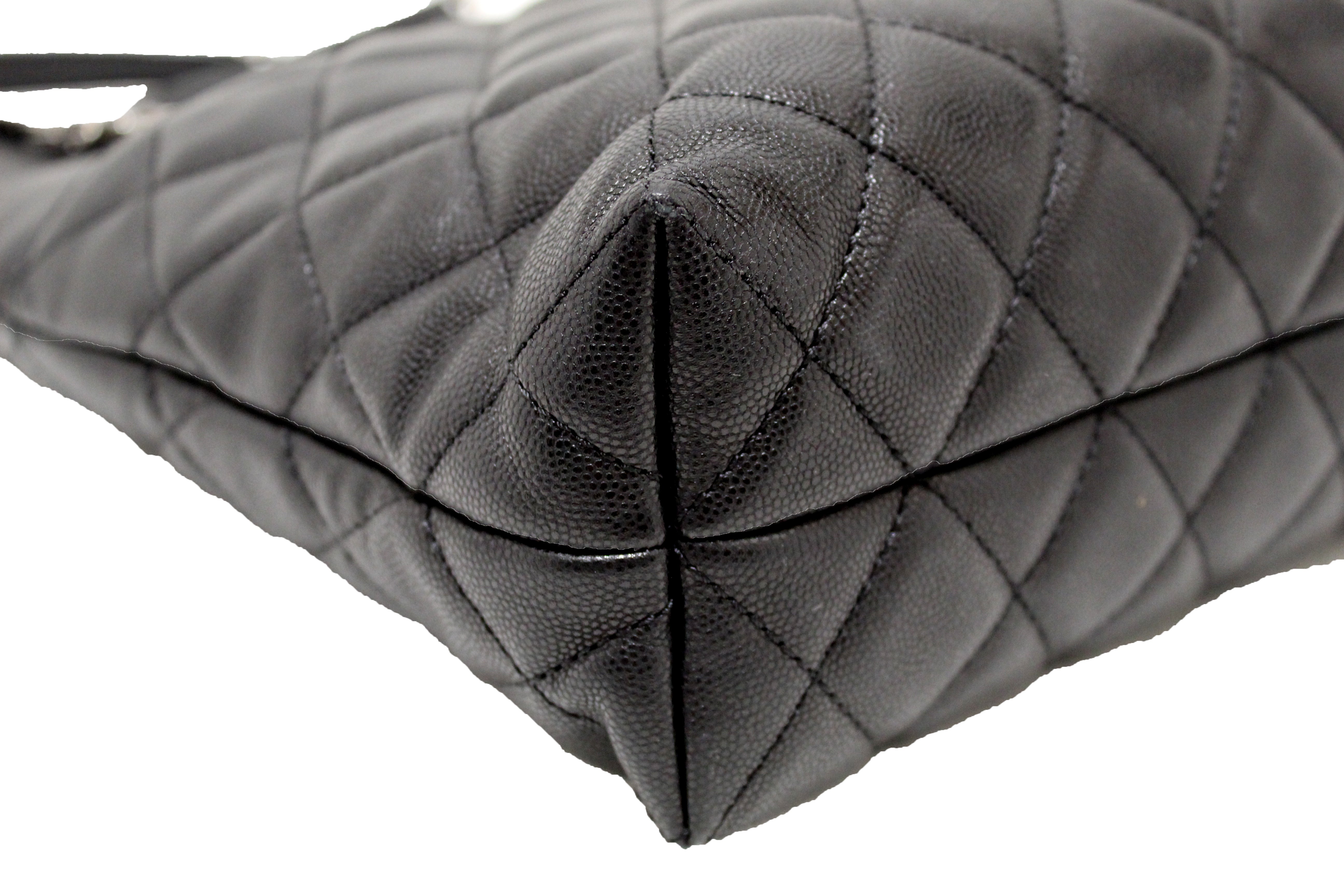 Authentic Chanel Black Quilted Caviar Leather Shoulder Bag Tote Purse for Women - Luxury Designer Handbag for Work, Travel & Everyday Use