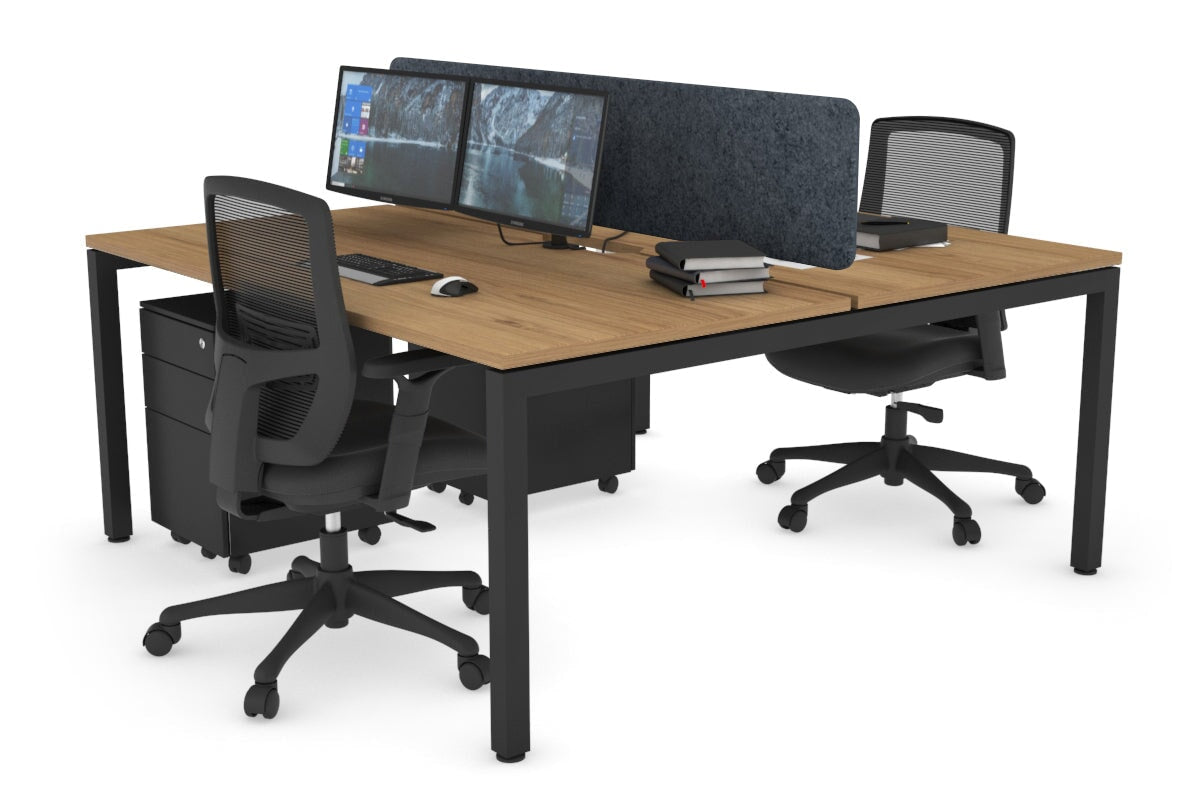 Quadro Square Legs 2 Person Office Workstation Desk - 1200L x 800W with Cable Management Scallop - Perfect for Shared Workspaces & Home Offices