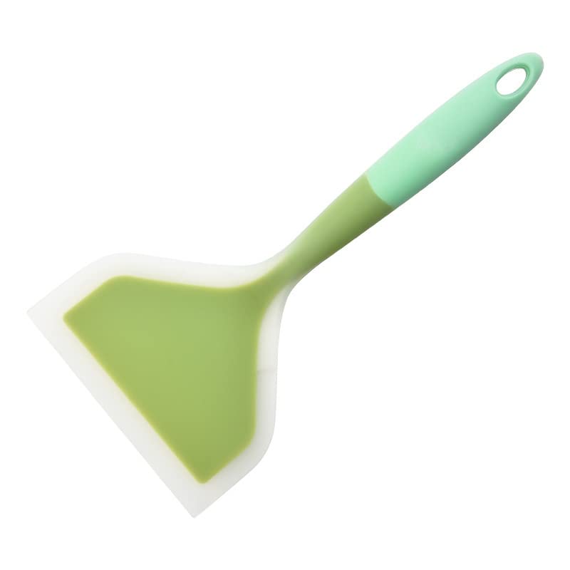 XQSSB 5-Piece Silicone Cooking Utensil Set - Heat-Resistant Food-Grade Kitchen Tools with Non-Scratch Heads for Nonstick Cookware (Green) - Perfect for Baking, Frying, and Everyday Cooking