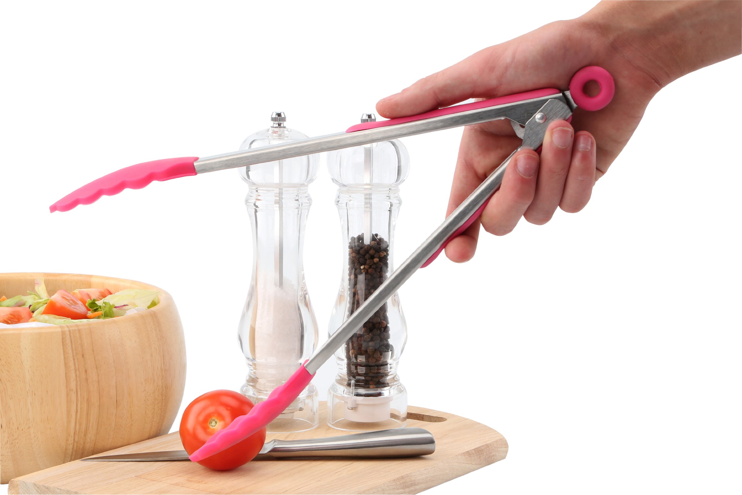 ZING! Silicone Kitchen Tongs - Heat Resistant, Non-Slip Grip, BPA-Free (Hot Pink) - Perfect for Grilling, Cooking, and Serving Salads