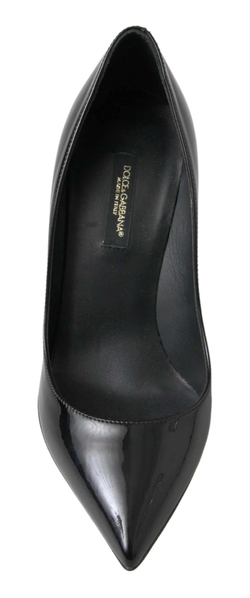 Dolce & Gabbana Women's Black Patent Leather High Heel Pumps - Elegant Pointed Toe Dress Shoes for Parties, Weddings & Formal Events