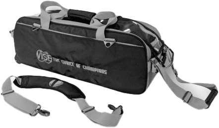 3 Ball Bowling Tote Bag with Clear Top - Black/Silver - Perfect for Bowling Leagues, Tournaments & Practice Sessions