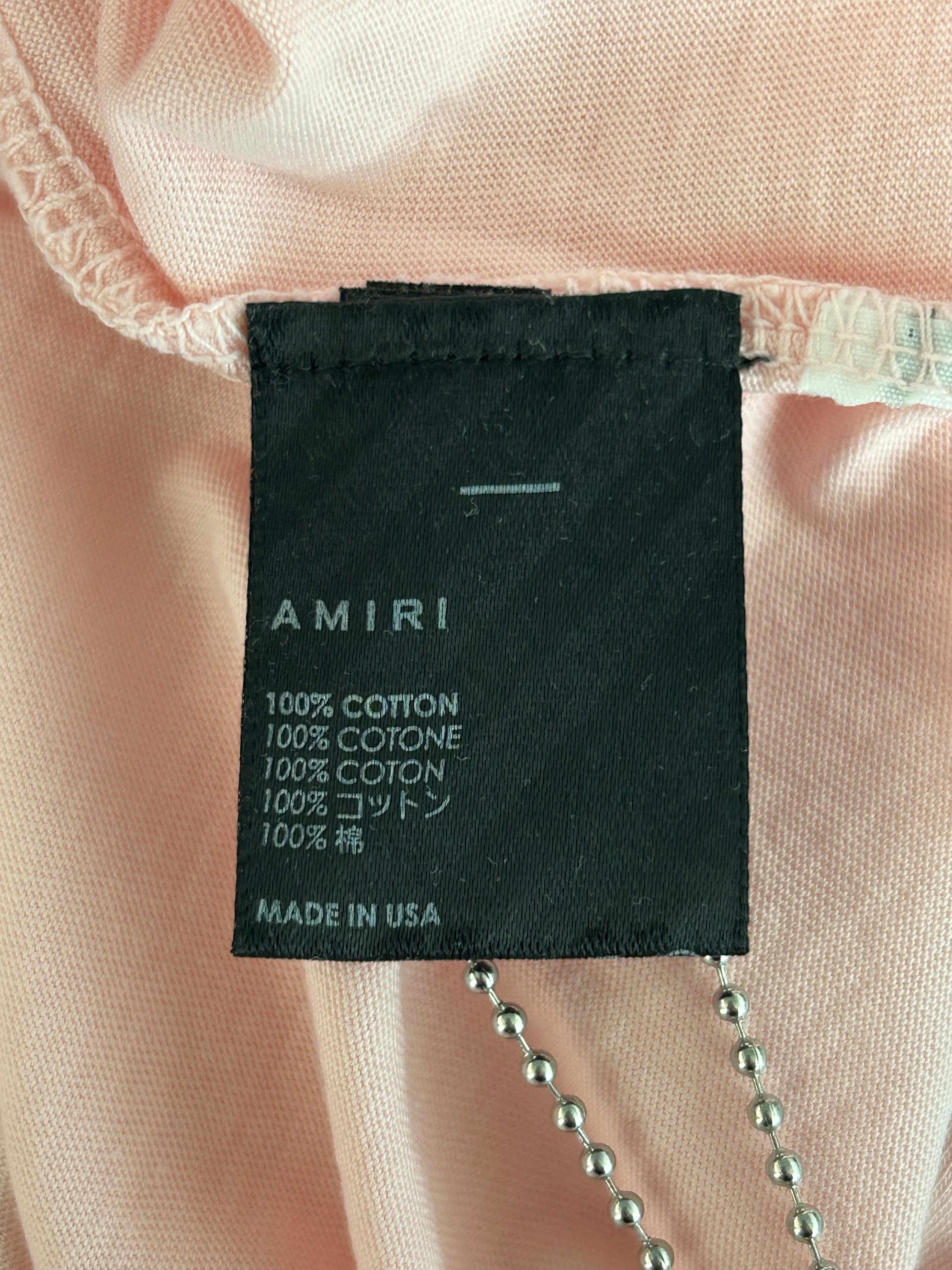 Amiri Pink & Black MA Core Logo T-Shirt for Men - Stylish Graphic Tee for Casual Wear & Street Fashion