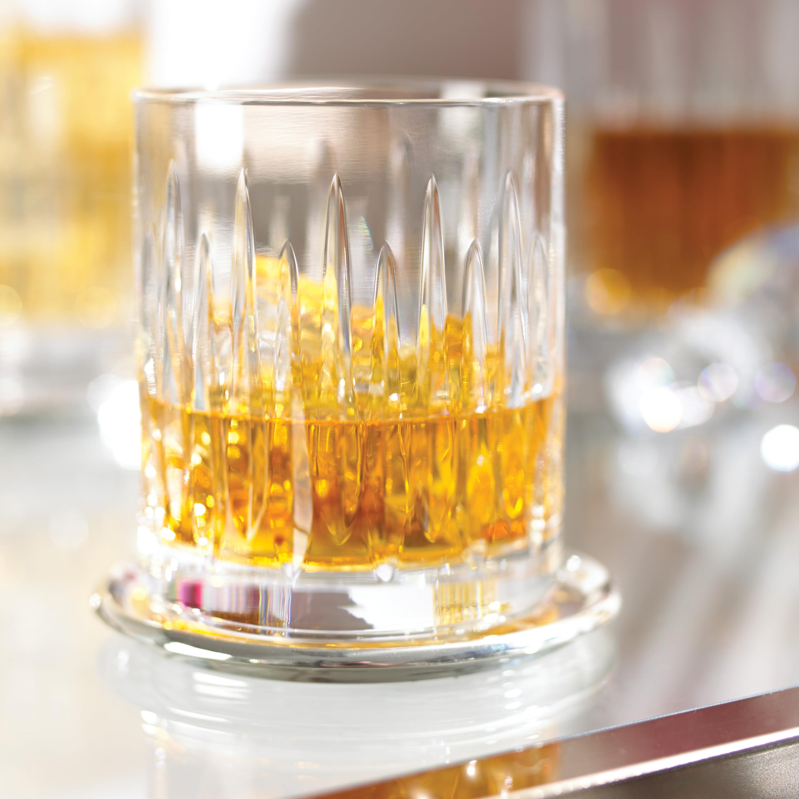 Premium Reed & Barton Crystal Double Old Fashioned Glasses Set of 4 - Elegant Barware for Cocktails, Whiskey & Bourbon - Perfect for Home Bars, Parties & Gifts