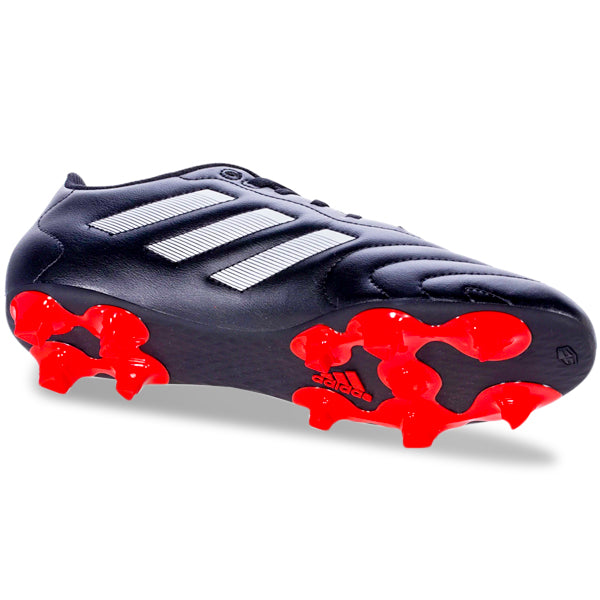 Adidas Goletto VIII Firm Ground Soccer Cleats for Men - Black/White/Red - Lightweight Football Shoes for Outdoor Matches & Training Sessions
