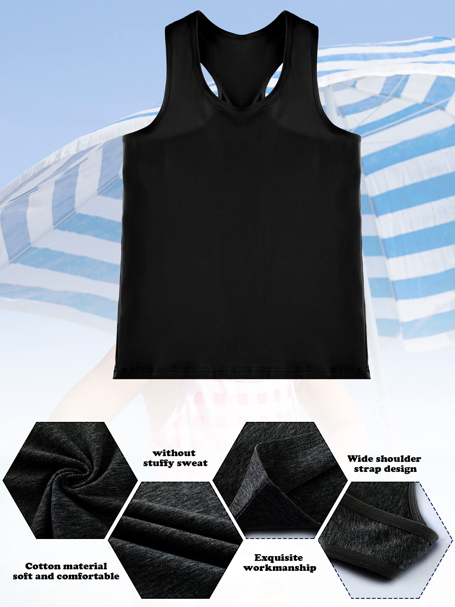 SATINIOR 4-Piece Girls Dance Tank Tops - Racerback Crop Tops & Sleeveless Gymnastic Clothes for Kids - Perfect for Dance Practice, Yoga & Performance Outfits