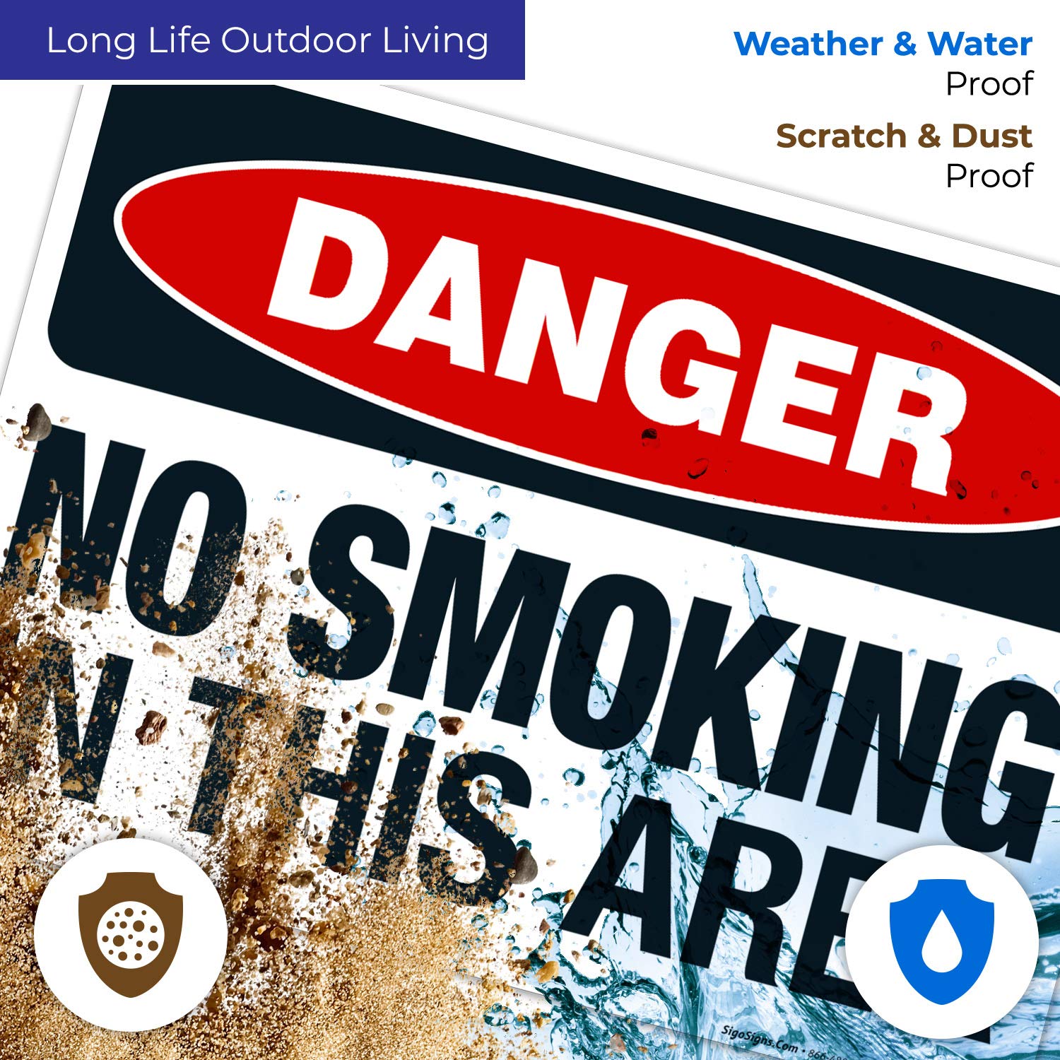 No Smoking in This Area Sign - OSHA Approved Danger Sign, 10x14 Inches, Rust-Free .040 Aluminum, Fade Resistant for Indoor & Outdoor Use - Made in USA - Perfect for Warehouses, Offices, and Public Spaces