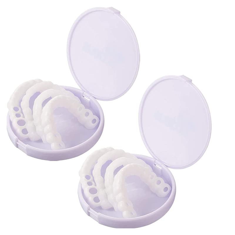 Non-Porous Silicone Artificial Braces for Teeth Whitening - Upper & Lower Dental Prostheses (2pcs) - Perfect for Cosplay, Halloween Costumes & Dental Practice