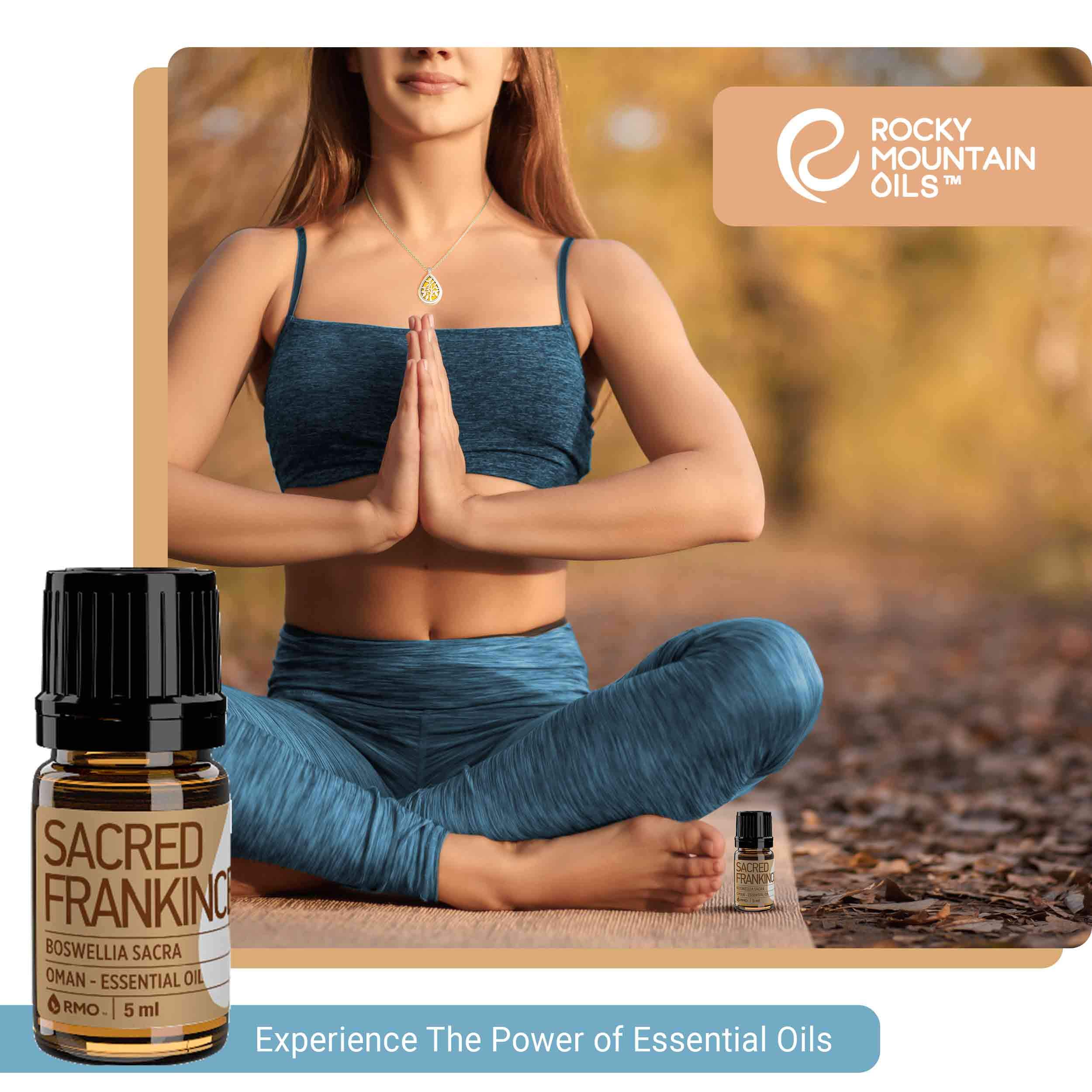 Rocky Mountain Oils Sacred Frankincense Essential Oil - 100% Pure Aromatherapy Oil for Diffusers, Massage Therapy, Skin Care & Home Use - 5ml Bottle - Perfect for Relaxation, Meditation & Natural Cleaning