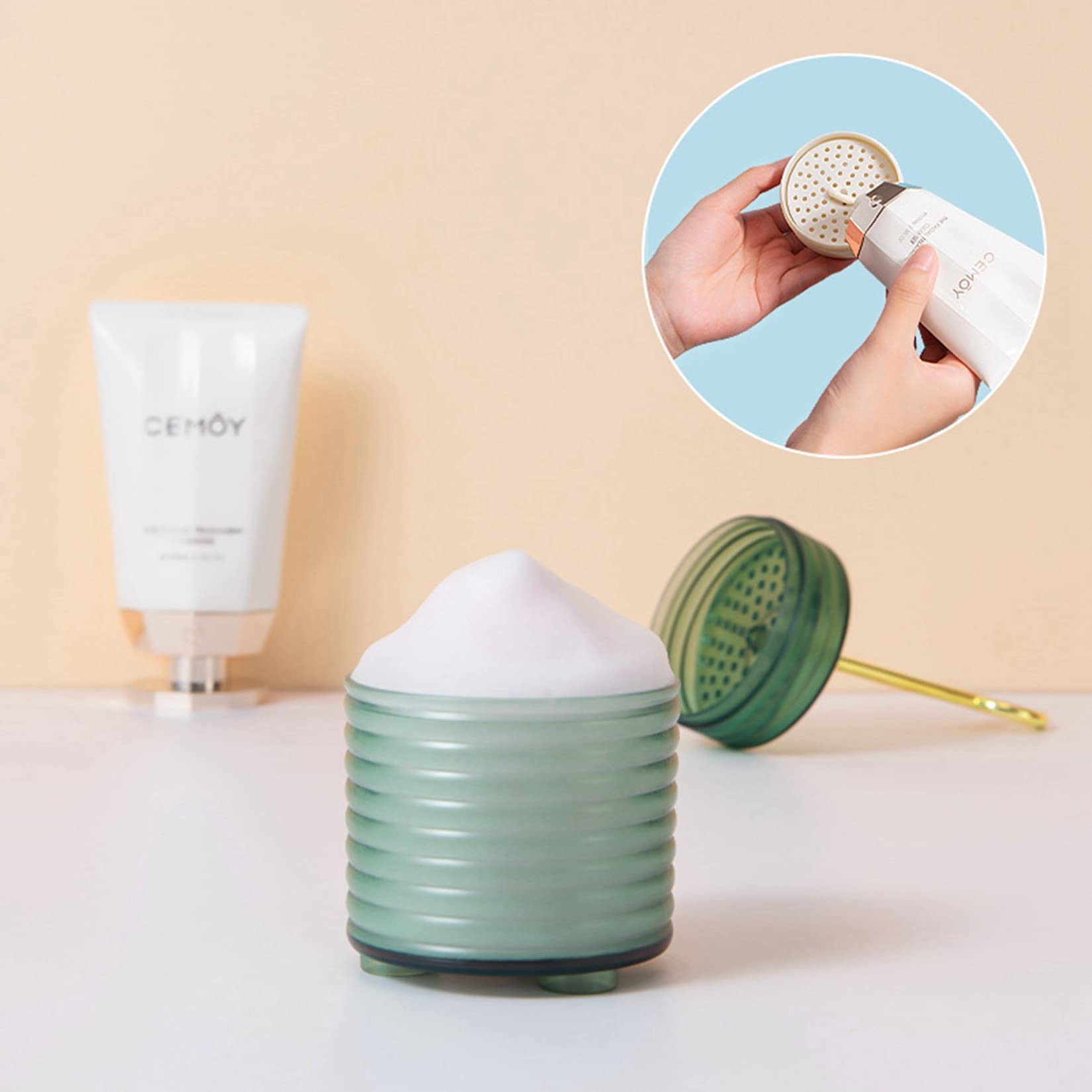 Foaming Facial Cleanser - Manual Bubble Soap Maker for Gentle Face Wash & Skincare | Perfect for Daily Cleansing Routine & Travel