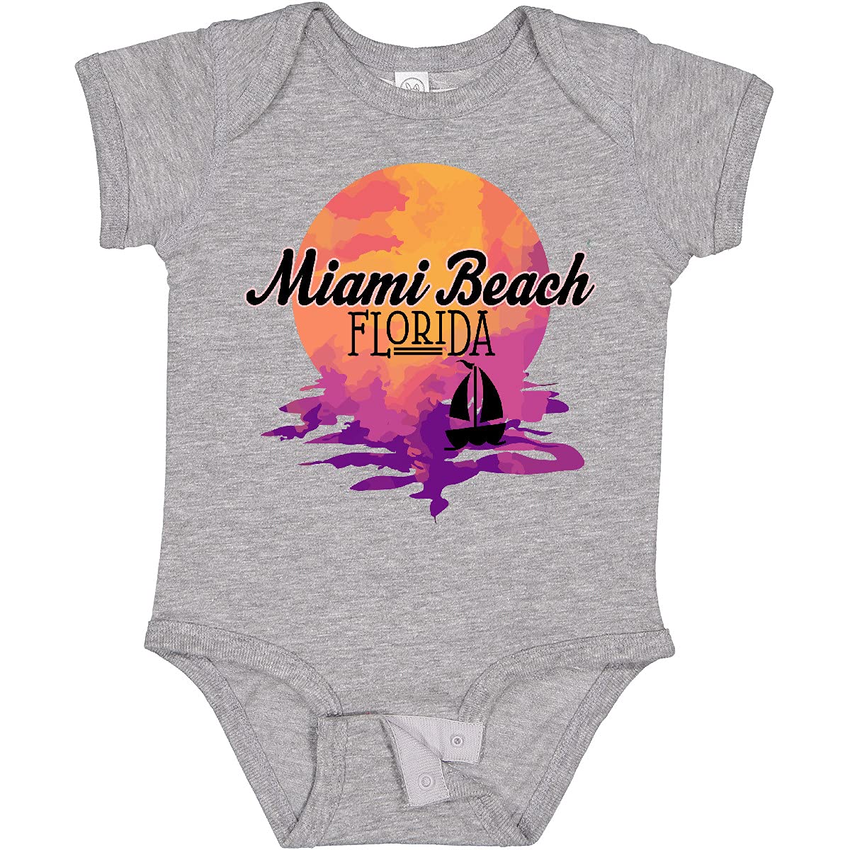 Inktastic Miami Beach Florida Vacation Sunset Baby Bodysuit - Cute Florida Sunset Graphic Onesie for Infants & Toddlers - Perfect for Beach Trips, Family Vacations & Photo Shoots