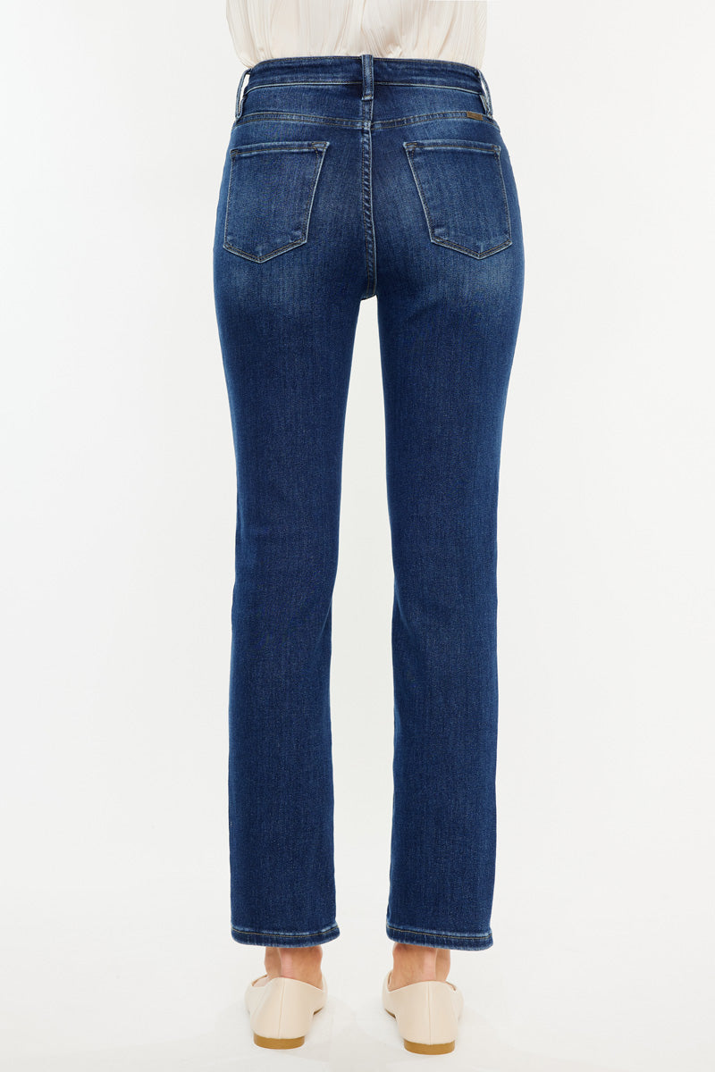 Adaline Essentials High Rise Slim Straight Leg Jeans for Women - Comfortable Stretch Denim Pants for Casual Wear, Office & Everyday Outfits