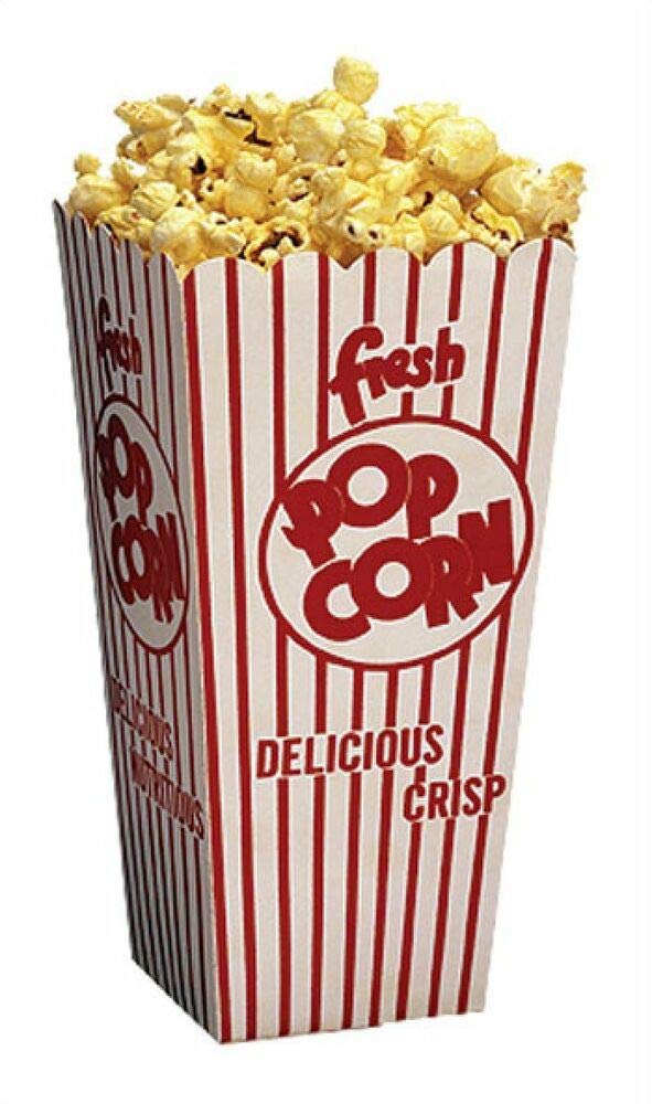 100-Pack 1.75oz Popcorn Scoop Boxes - Bulk Supplies for Commercial Popcorn Machines - Perfect for Movie Theaters, Carnivals & Concession Stands