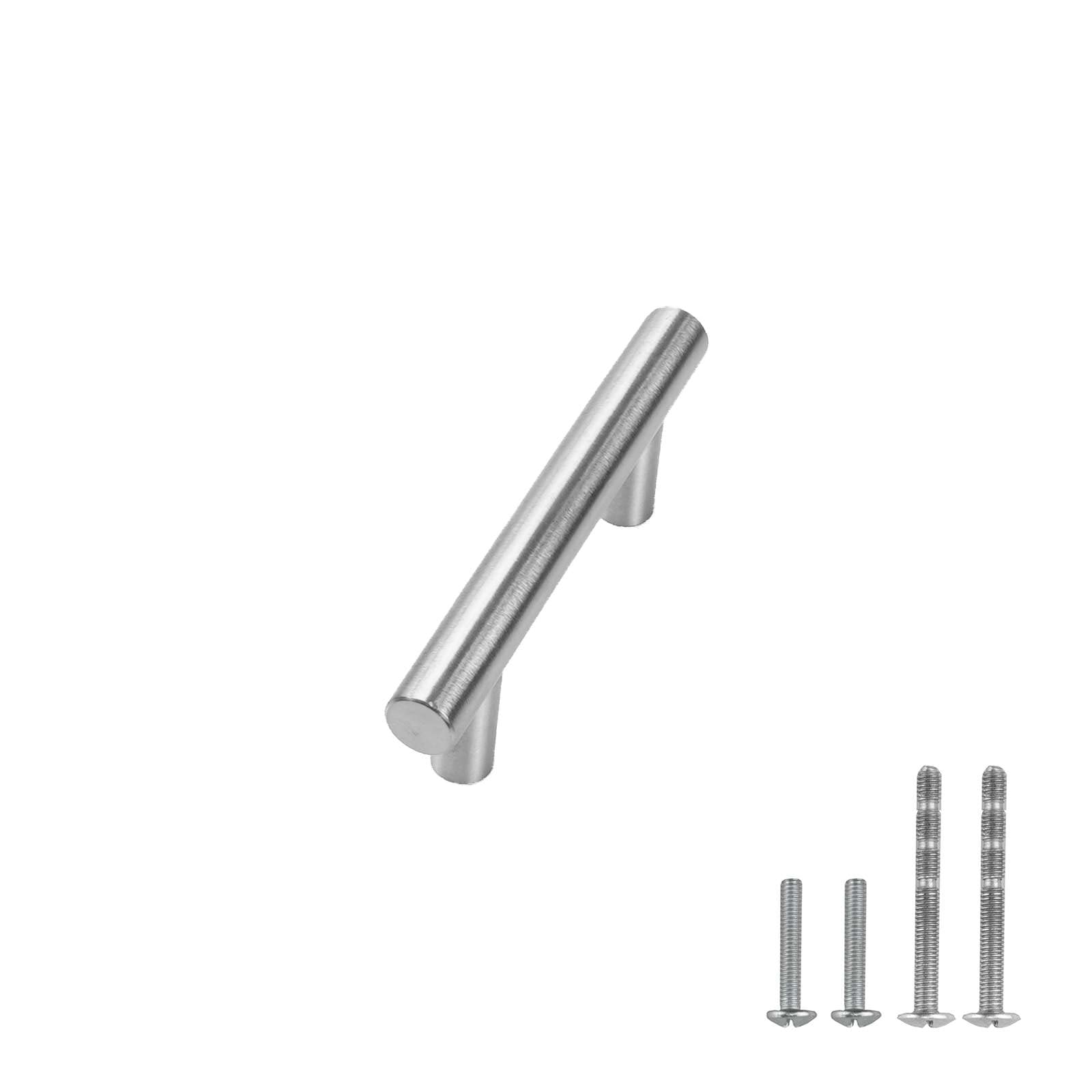 10 Pack Brushed Nickel Euro Cabinet Handles - 4