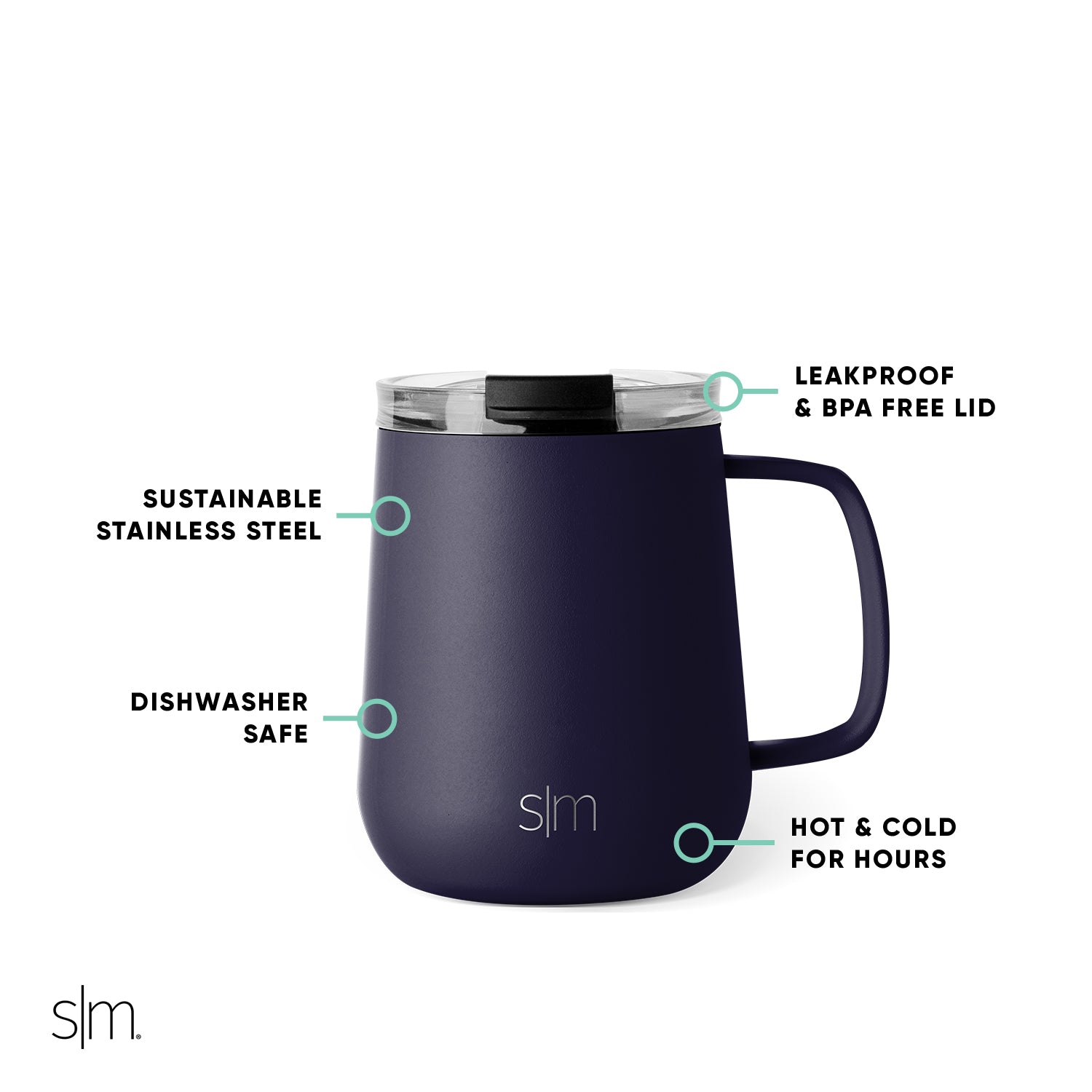 Premium 12 oz Voyager Coffee Mug with Handle - Insulated Travel Mug for Hot & Cold Drinks - Perfect for Office, Commuting, Camping & Outdoor Adventures
