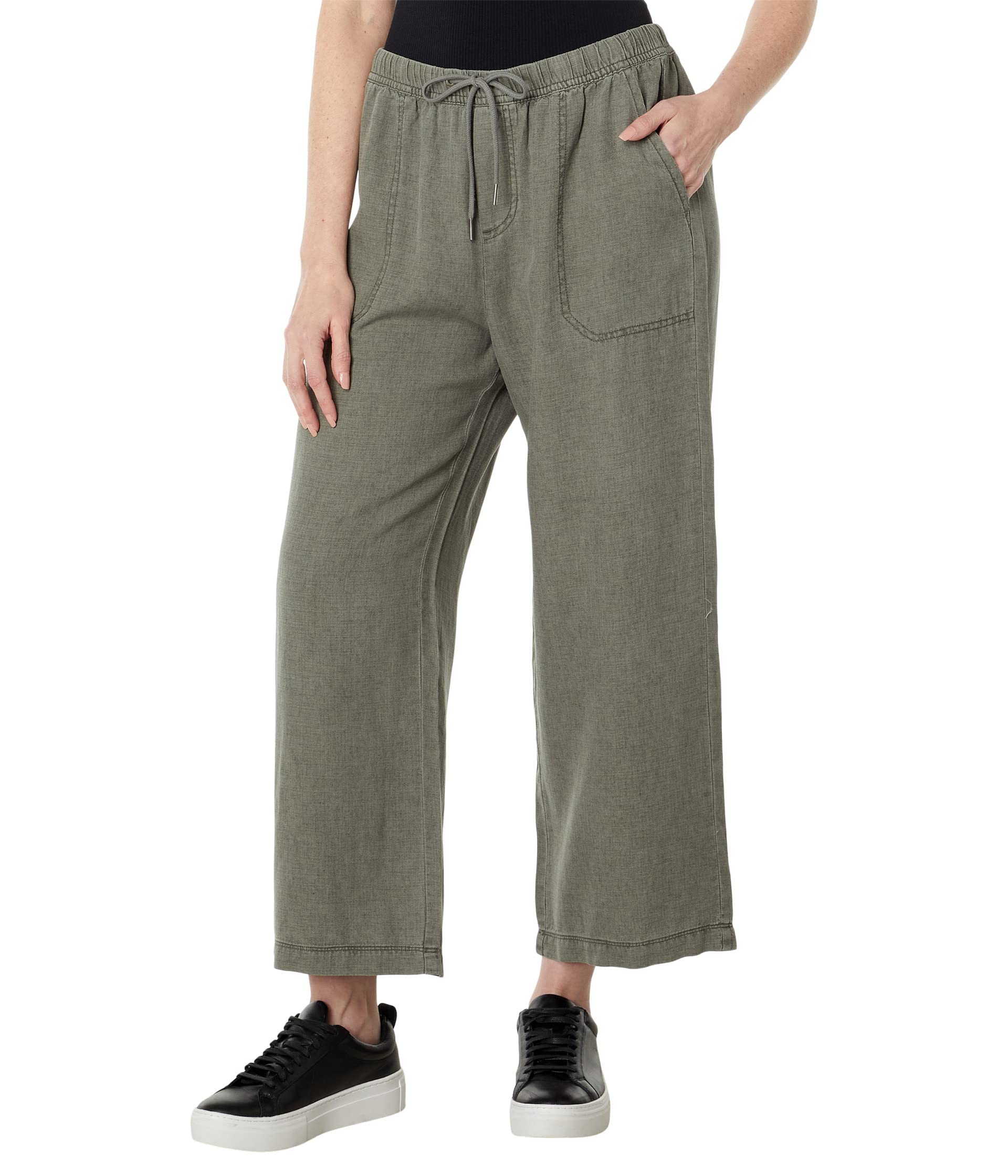 Stylish Women's Angie Crop Wide Leg Pants - Comfortable High Waist Trousers for Casual Wear, Office & Summer Outfits | Fashionable Linen Blend Pants for Women