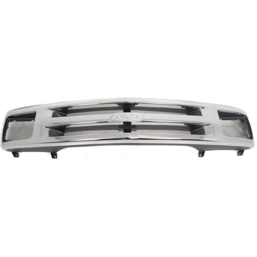 1995-1997 Chevy Blazer Replacement Grille Assembly - Silver Plastic Frame with Sealed Beam Headlight | GM1200224 & 15672329 | Perfect for Restoration & Off-Road Upgrades