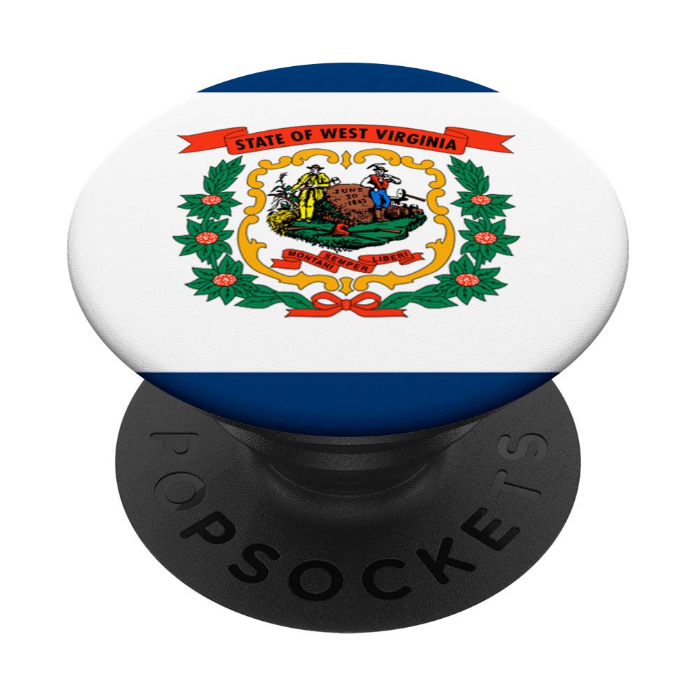 West Virginia Flag PopSockets PopGrip - Interchangeable Phone & Tablet Stand with Swappable Base | Perfect for WV Pride, College Dorms & Tailgating