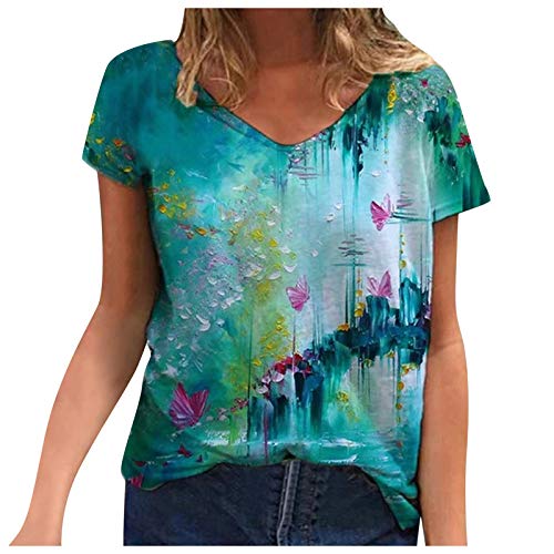 Women's Short Sleeve Striped Color Block Leopard Print Casual T-Shirts - Summer Fashion Tops for Women | Perfect for Beach Outings, Casual Wear & Everyday Comfort