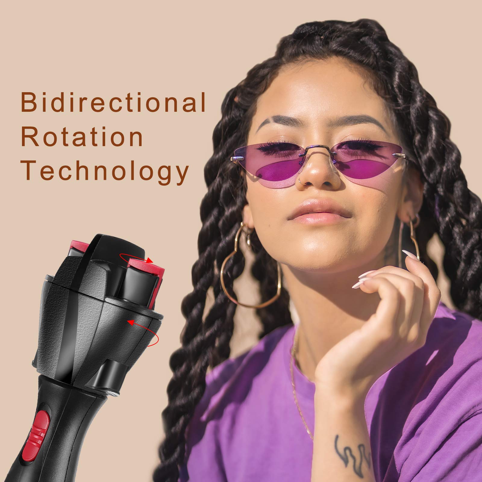 7-Piece Automatic Hair Braider Set - Electronic Braid Maker Machine with Comb & Clips for Easy DIY Hairstyling (Black) | Perfect for Home Use, Salon Professionals & Quick Hair Styling
