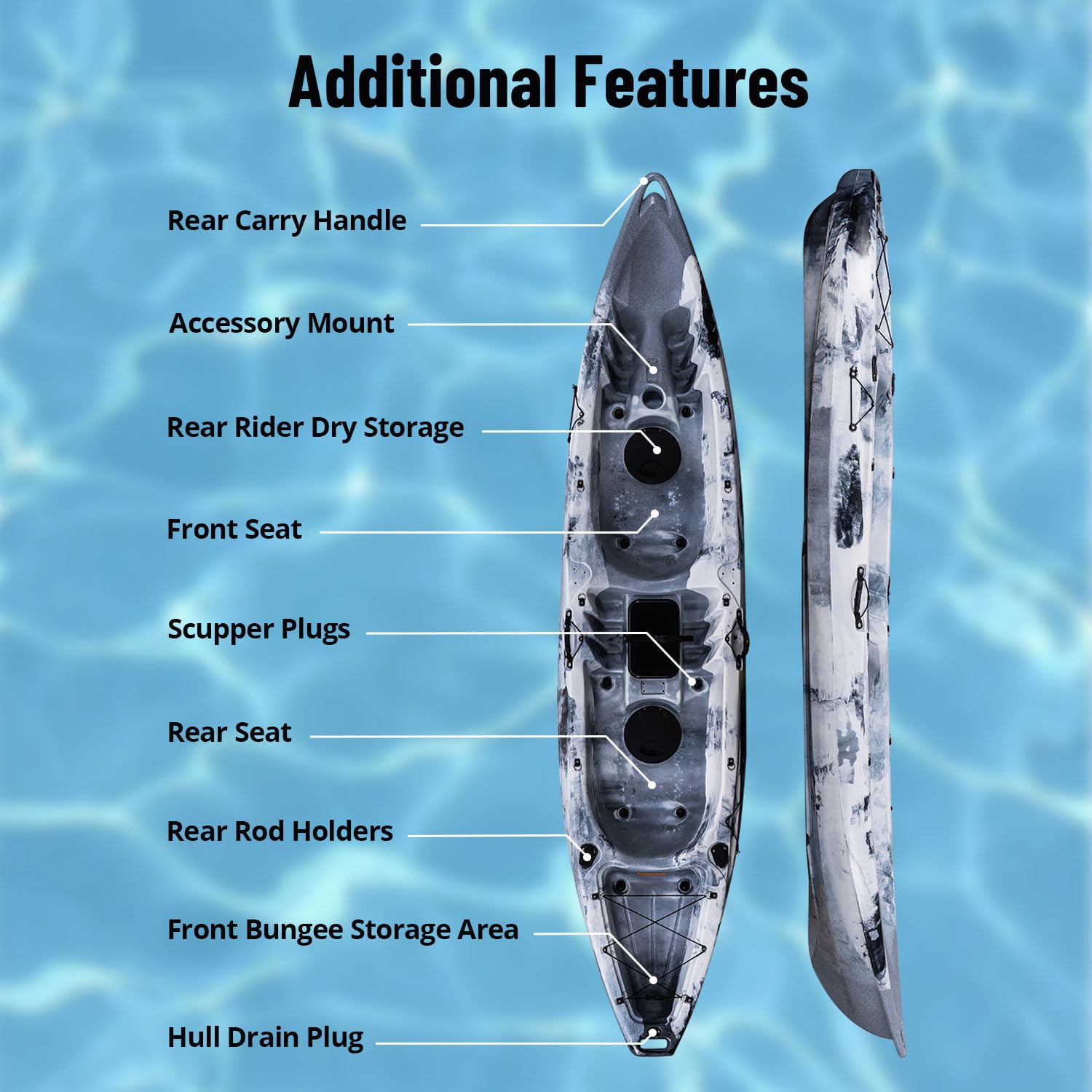 Garvee Kayak - Lightweight & Durable Fishing Kayak for Adults - Perfect for Lakes, Rivers & Ocean Adventures