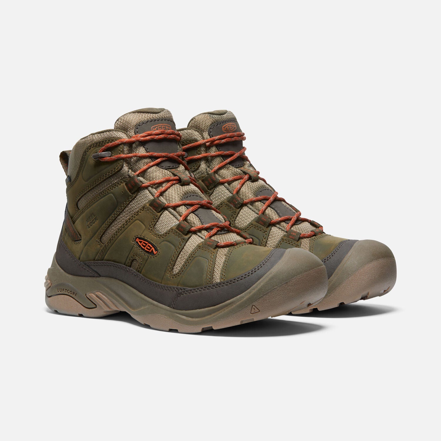 Men's Circadia Mid WP Waterproof Hiking Boots - Dark Olive/Potters Clay - Perfect for Outdoor Adventures & Trail Walking
