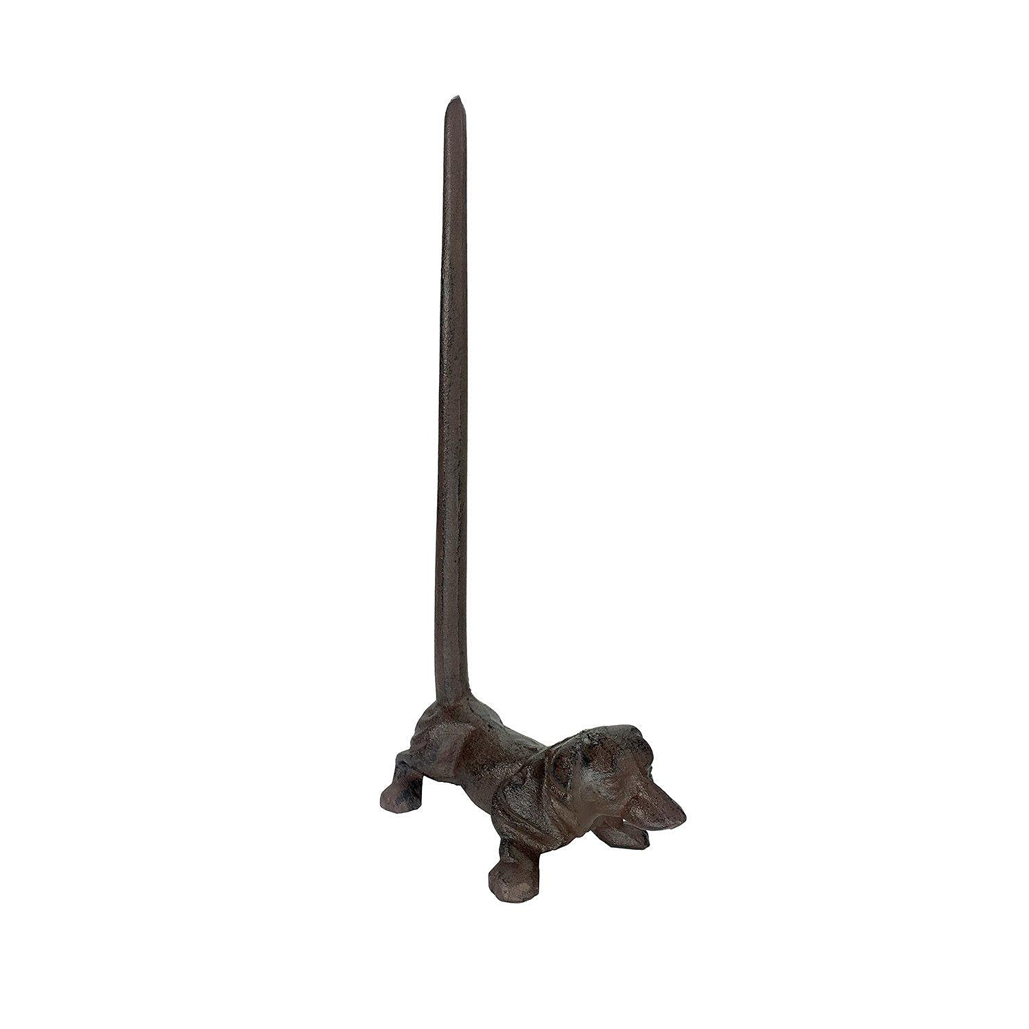 Europder Cast Iron Dog Paper Towel Holder - Vintage Toilet Roll Organizer & Standing Decor for Kitchen, Bathroom, or Office - Wall Mount or Countertop Paper Towel Dispenser with Rustic Charm
