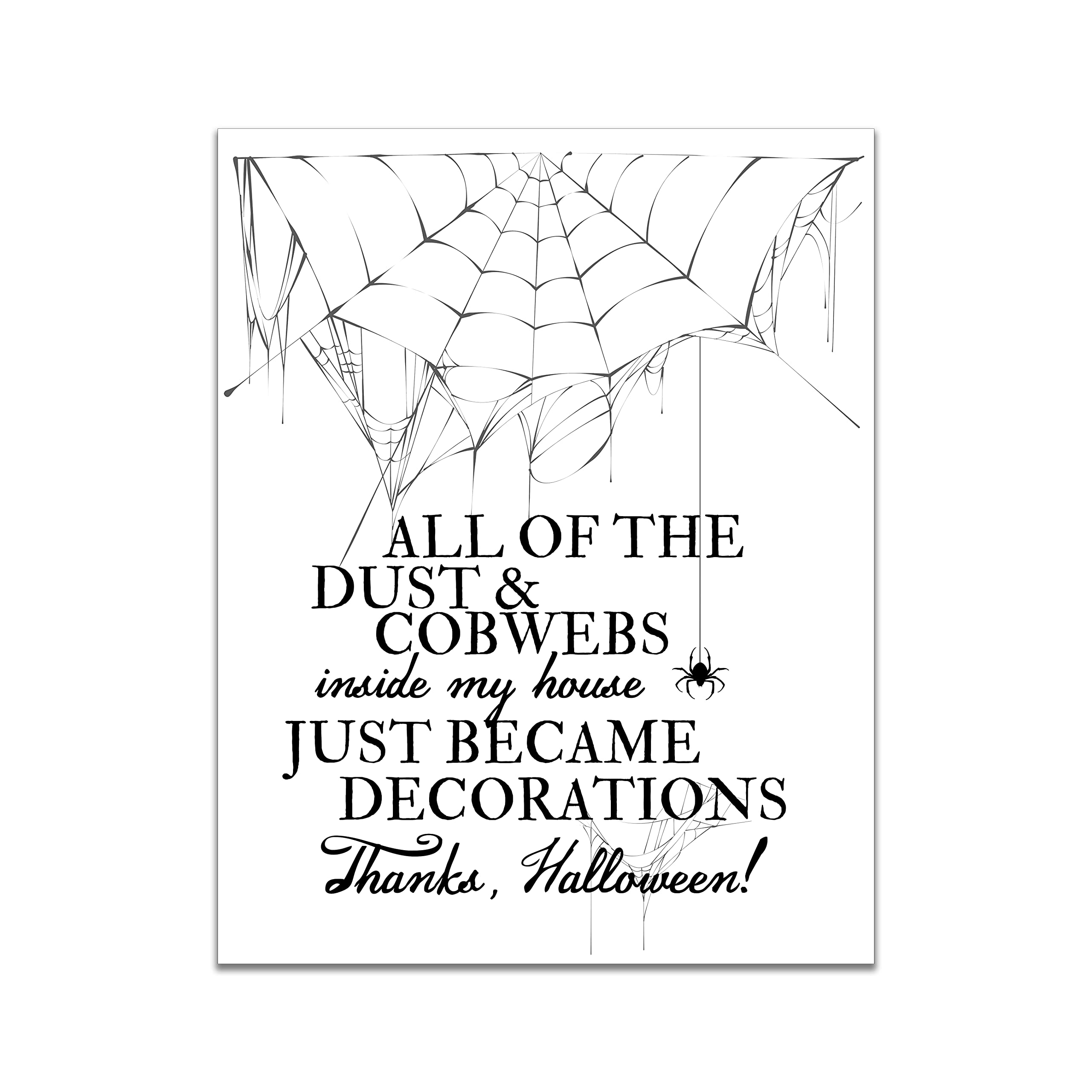 Halloween Art Print - 11x14 Inch Unframed Wall Decor - Spooky Dust & Cobwebs Design - Perfect for Home, Office & Party Halloween Decorations