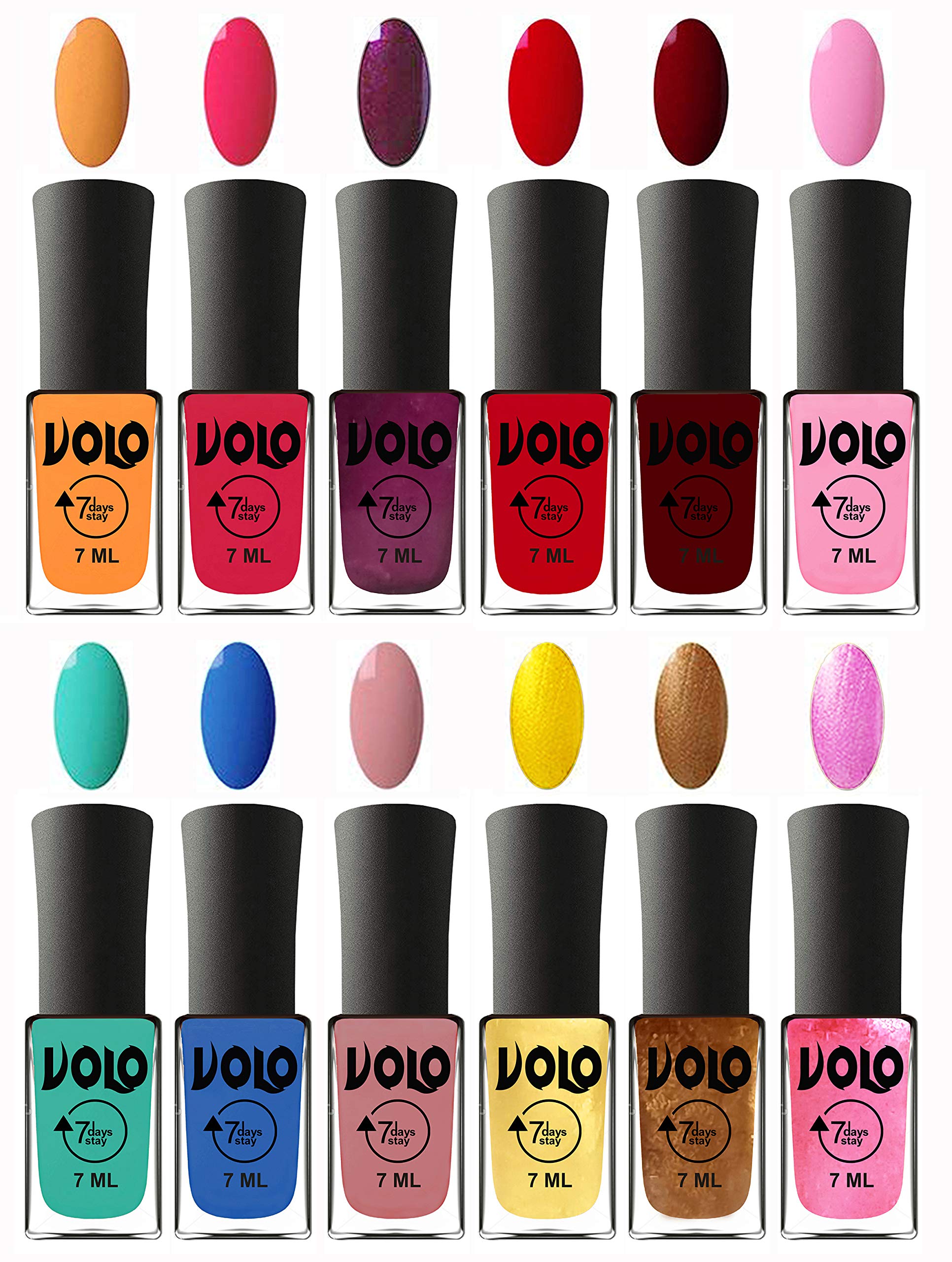 Volo 12-Piece Nail Polish Set - Long Lasting, Non-Toxic Gel Nail Polish Kit with 12 Unique Modern Colors for Women | Perfect for Manicures, Pedicures, Home Salon & Gift Giving