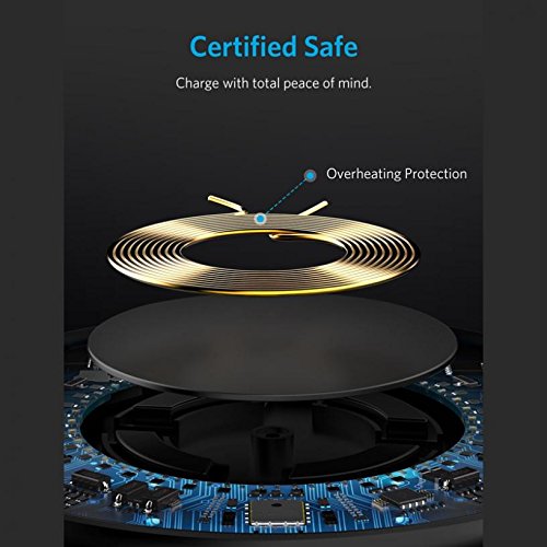 Fast Wireless Charger Pad 7.5W/10W Qi-Certified for LG Velvet 5G, V30, G6 - Slim Design for Nightstand, Office & Car Charging