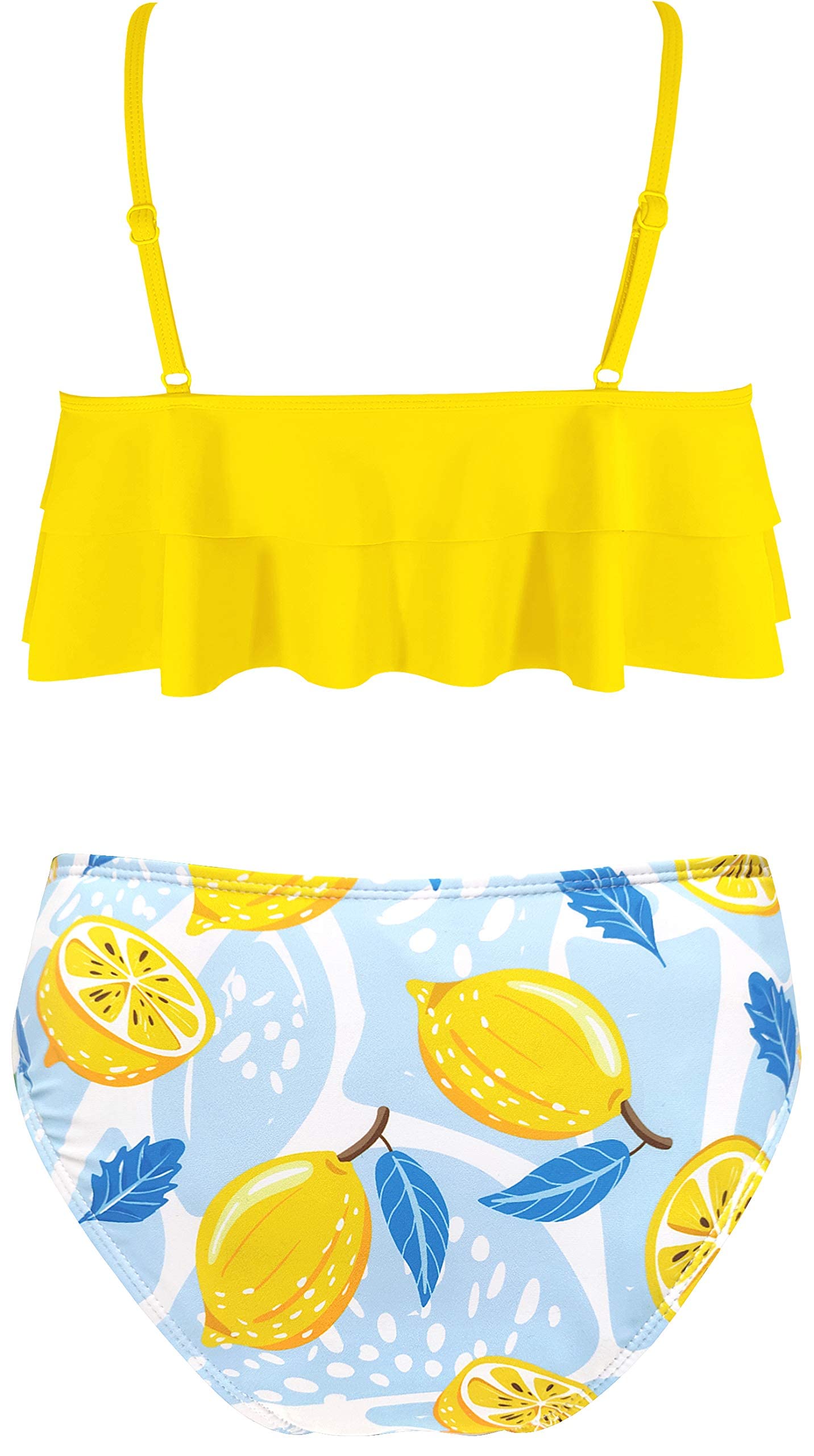 SHEKINI Girls Floral Print Ruffle Two Piece Swimsuit - Cute Bikini Set for Beach, Pool & Summer Vacation