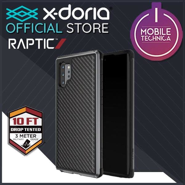 X Doria Defense Shield Case for Samsung Galaxy Note 10+/5G - Premium Carbon Fiber & Leather Hybrid Protective Cover | Slim Fit, Shockproof Design for Everyday Use & Travel Protection
