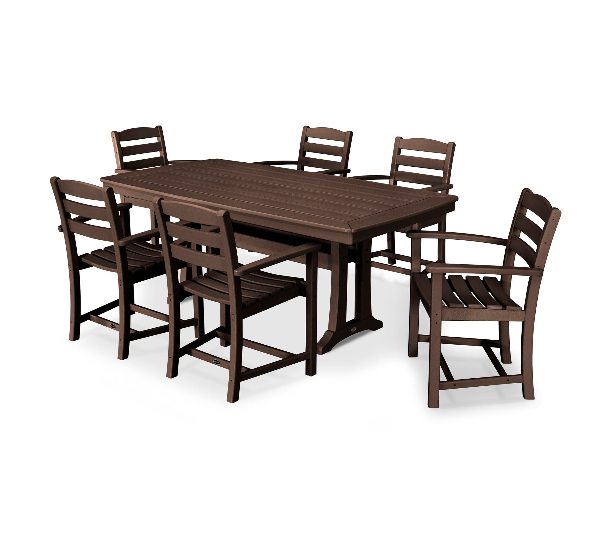 POLYWOOD La Casa Café 7-Piece Arm Chair Dining Set - Outdoor Patio Furniture for Backyard, Garden & Poolside Dining
