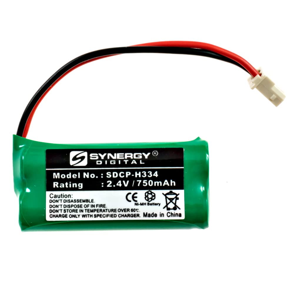 Synergy Digital Cordless Phone Replacement Batteries - 2 Pack Ni-MH 2.4V 750mAh for Vtech CS5129-5 Phone | Long Lasting Power for Home & Office Use