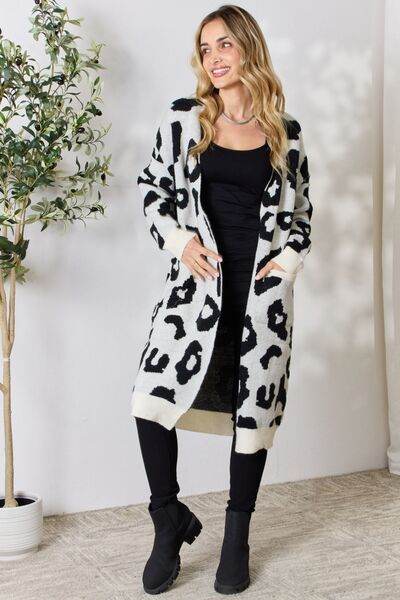 BiBi Leopard Print Open Front Cardigan for Women - Stylish & Comfortable Knit Sweater for Fall & Winter | Perfect for Office, Casual Outfits & Layering
