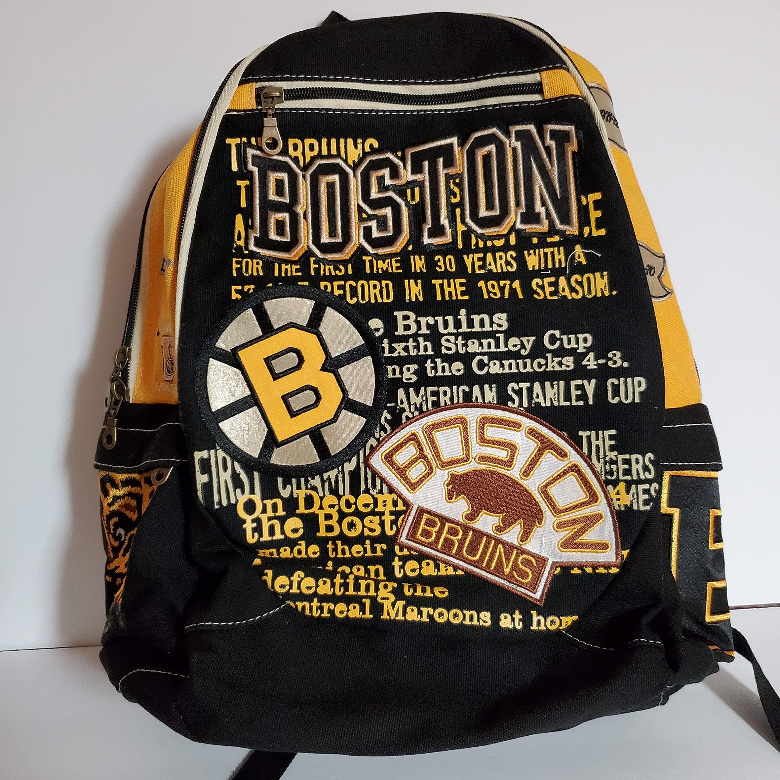 FOCO NHL Boston Bruins Official Licensed Backpack - Black Hockey Fan Gear for School, Travel & Game Day