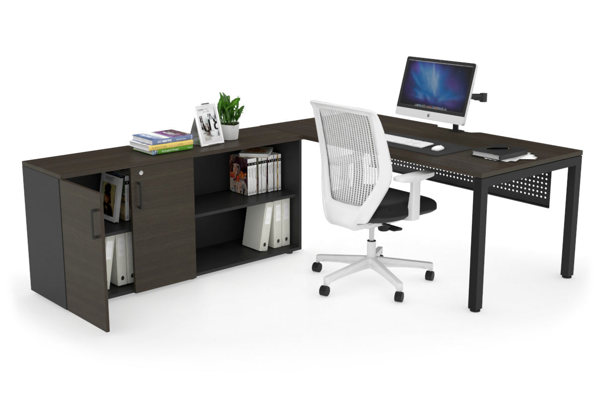 Quadro Square Executive Standing Desk Black Frame [1800L x 800W with Cable Management] - Perfect for Home Office & Modern Workspace Setup
