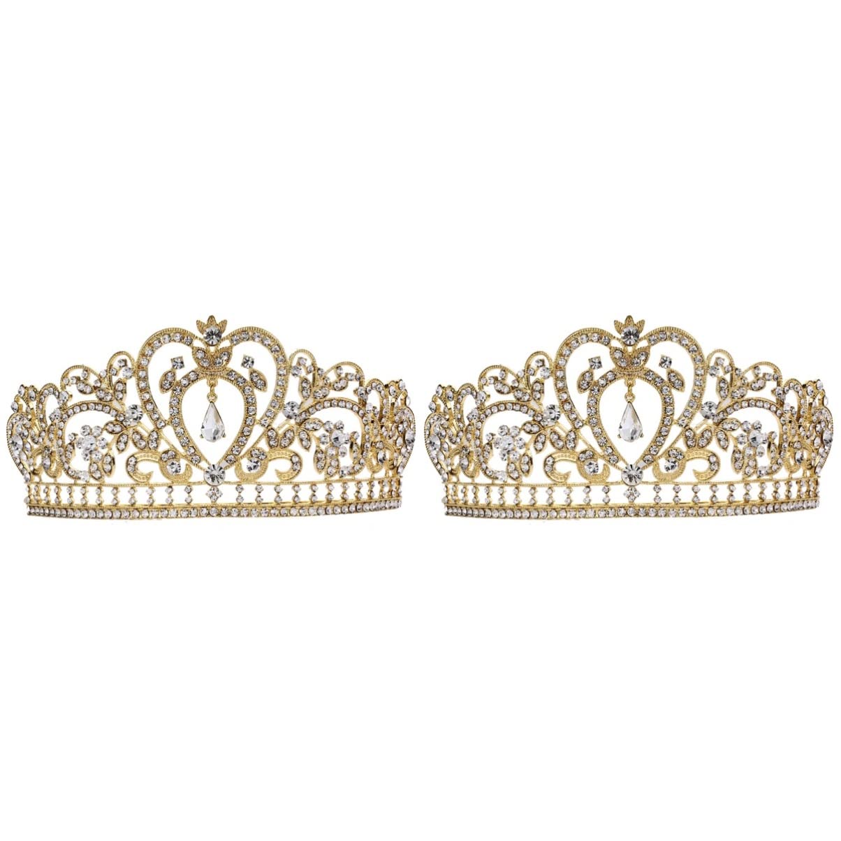 Beaupretty 2-Piece Wedding Crystal Tiara Set for Bride - Rhinestone Bridal Headpiece, Hair Accessories & Crown - Perfect for Wedding Ceremony, Bridal Shower, and Formal Events