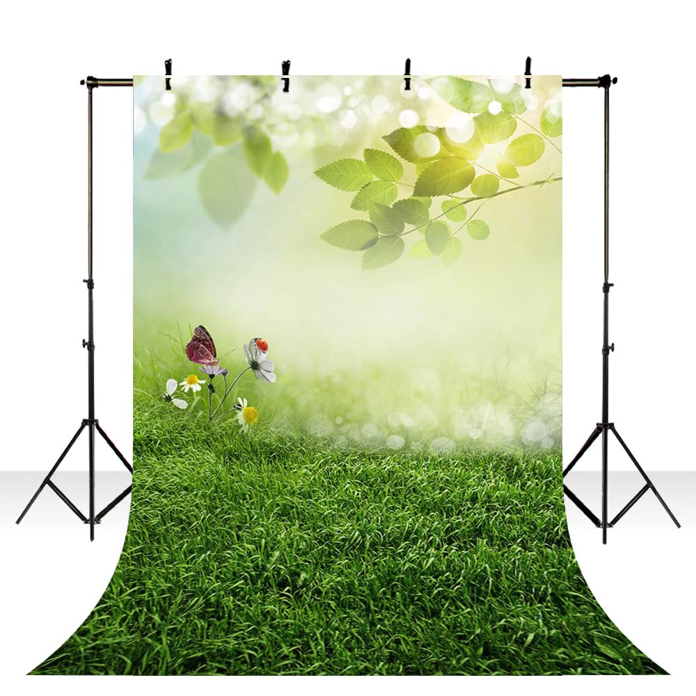 MEHOFOND 5x7ft Spring Sunshine Photo Backdrop - Easter Bokeh Spot Green Grass Lawn Photography Background for Kids Portrait, Party Decorations, Photobooth & Studio Props - Perfect for Easter Celebrations, Birthday Parties and Professional Photography Sessions