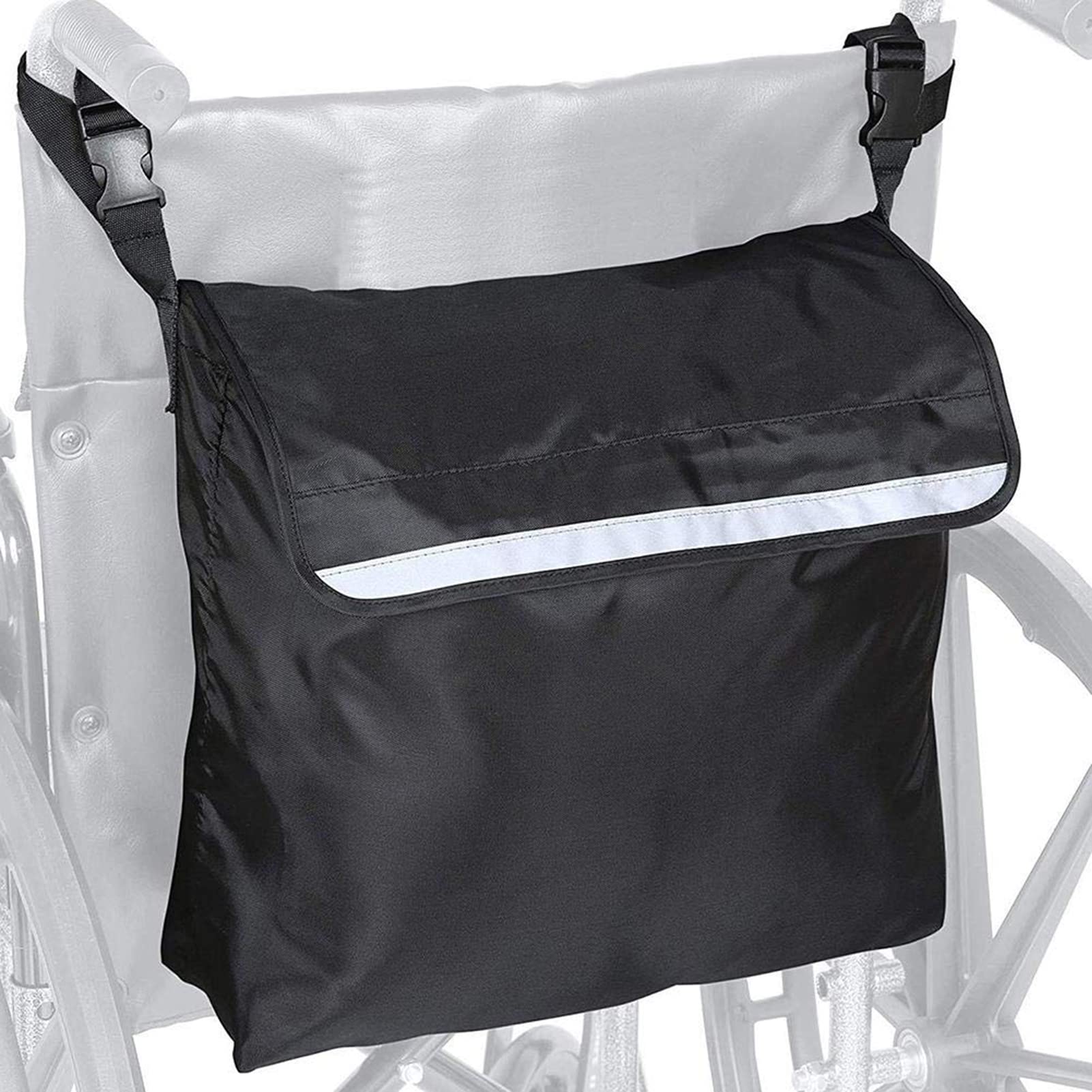 ECHBH Waterproof Lightweight Wheelchair Backpack - Universal Storage Pouch for Wheelchairs, Scooters & Rollators (Black) - Perfect for Daily Commute, Travel & Outdoor Activities
