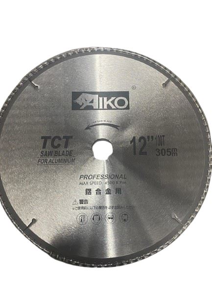 Aiko 12-Inch Aluminum TCT Saw Blade 305mm x 30mm 100 Teeth | Premium Tungsten Carbide Tipped Cutting Disc | Perfect for Wood, Plastic & Metal Cutting | DIY Projects & Professional Use