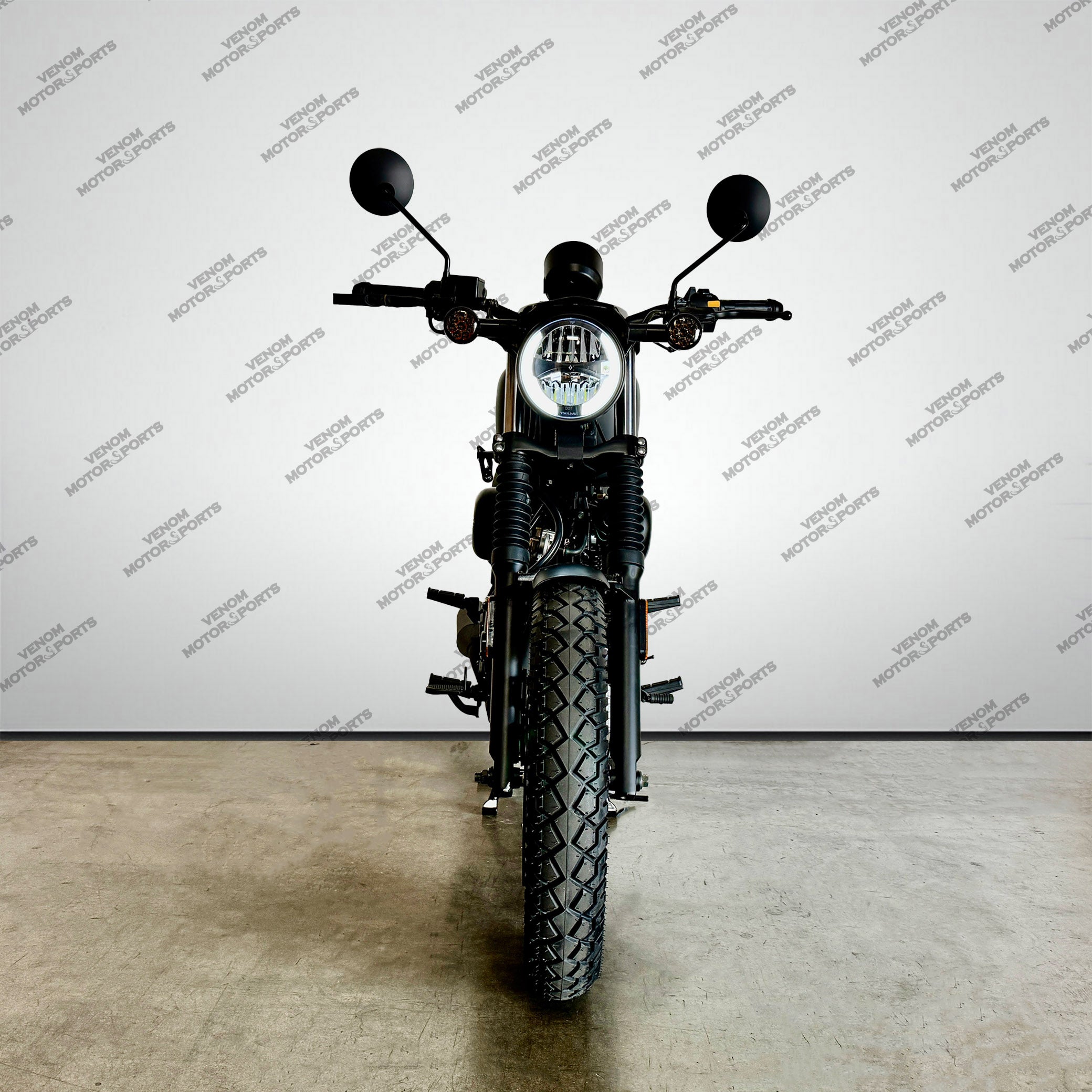 Venom Ghost 250cc Chopper Motorcycle - 5 Speed Manual Transmission - Matte Black Finish - Cruiser Bike for Urban Commuting & Weekend Rides
