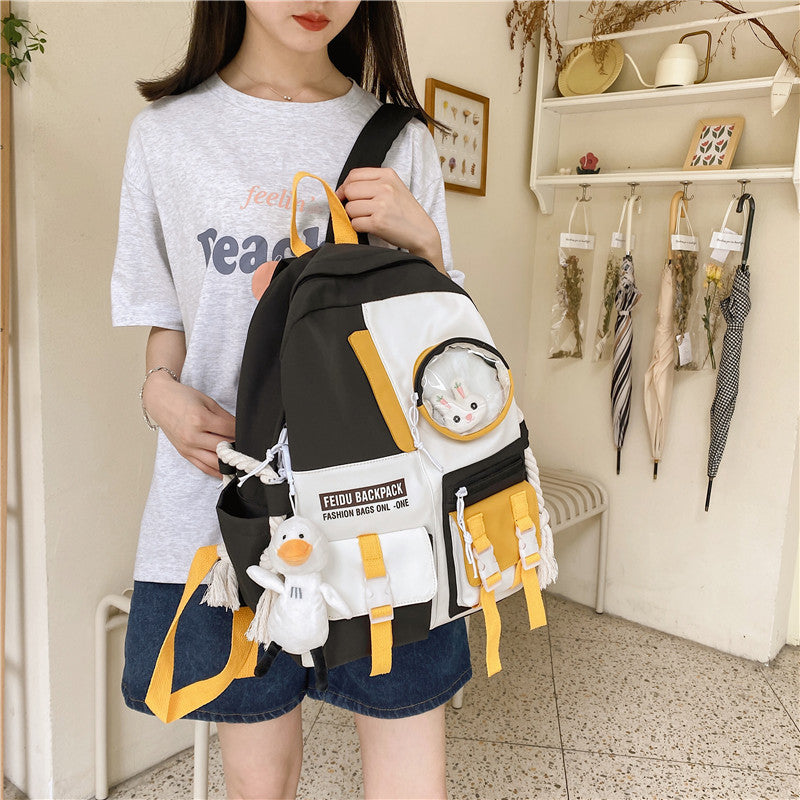 Stylish Waterproof Nylon Backpack for Women - Kawaii Harajuku Fashion School Bag, Cute College Student Bookbag for Girls | Perfect for School, Travel & Daily Use