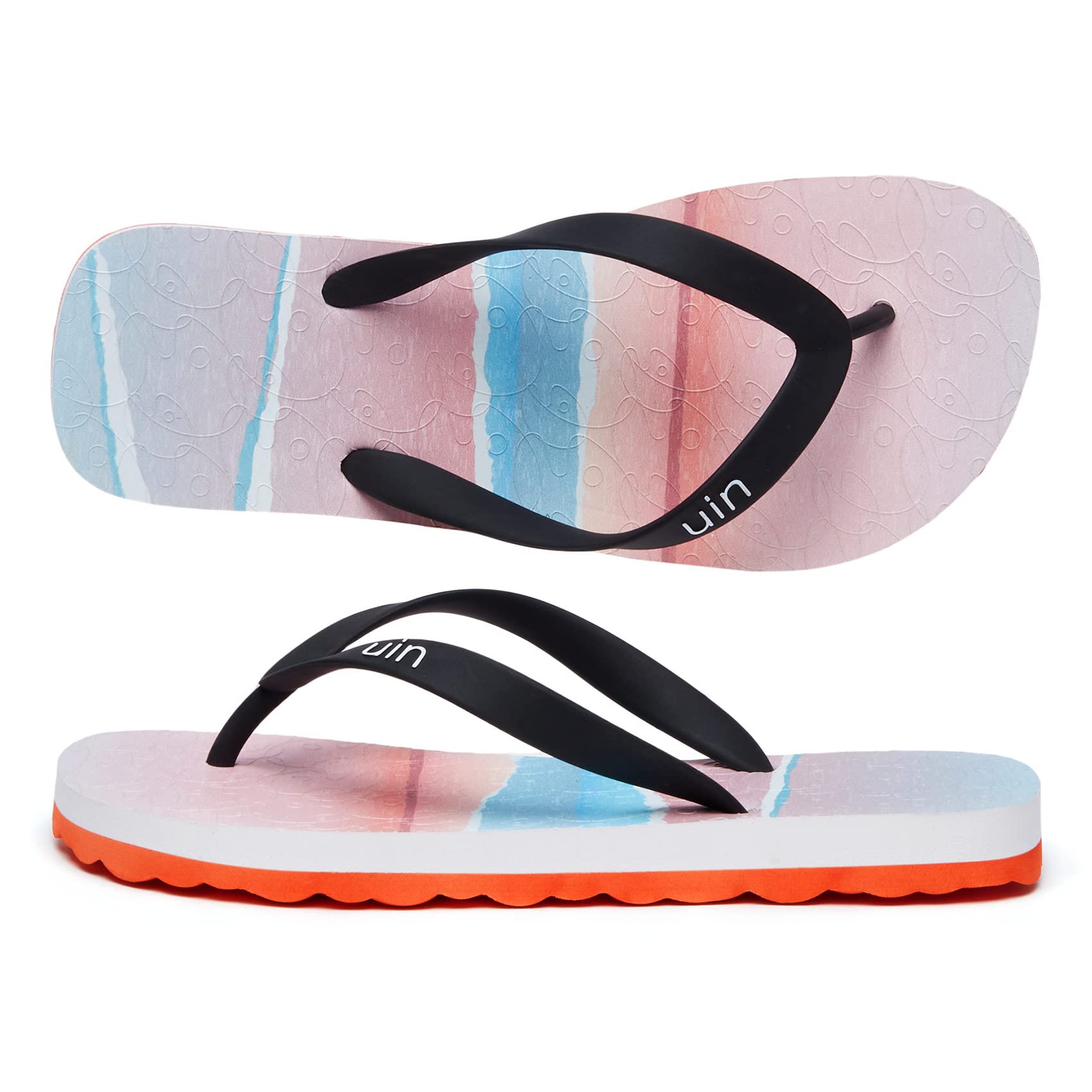 UIN Women's Flip Flops - Comfortable Non-Slip Thong Sandals for Beach, Summer & Travel - Hand-Painted Art Design - Casual Slippers for Walking, Poolside & Vacation Outfits